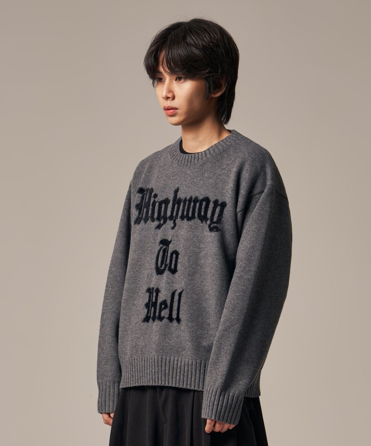아이돈워너셀(IDWS) Hellride Crewneck Knit Charcoal