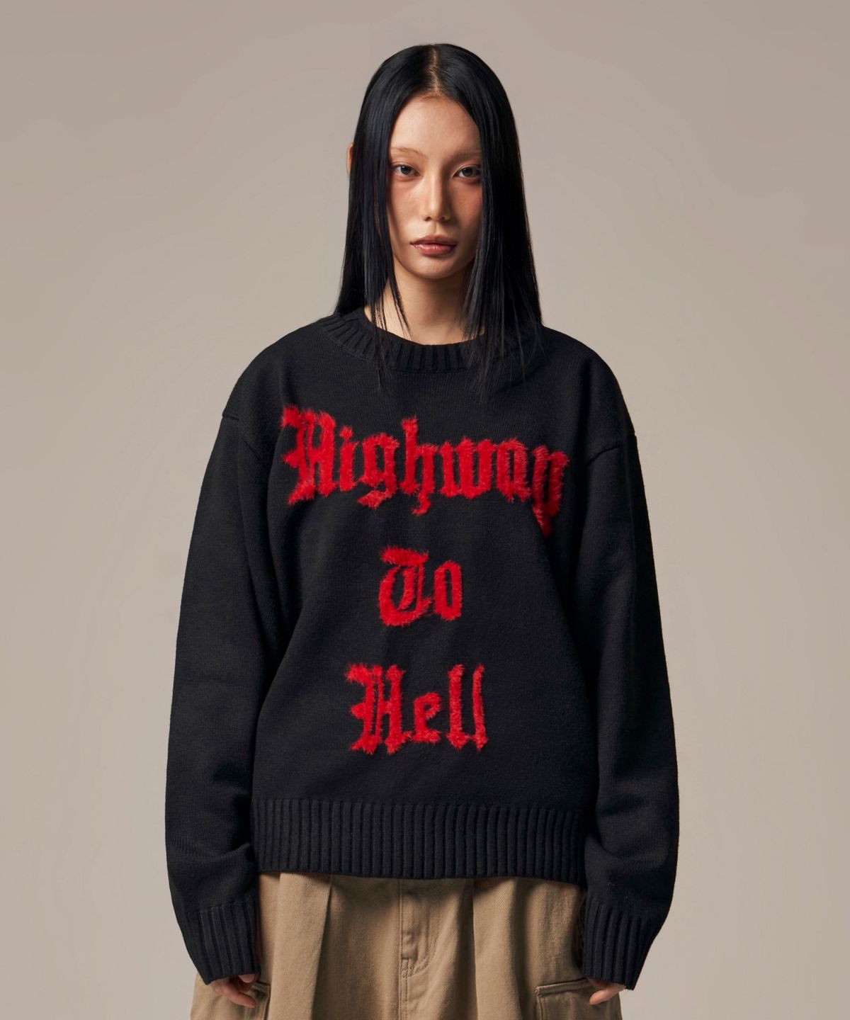 아이돈워너셀(IDWS) Hellride Crewneck Knit Black