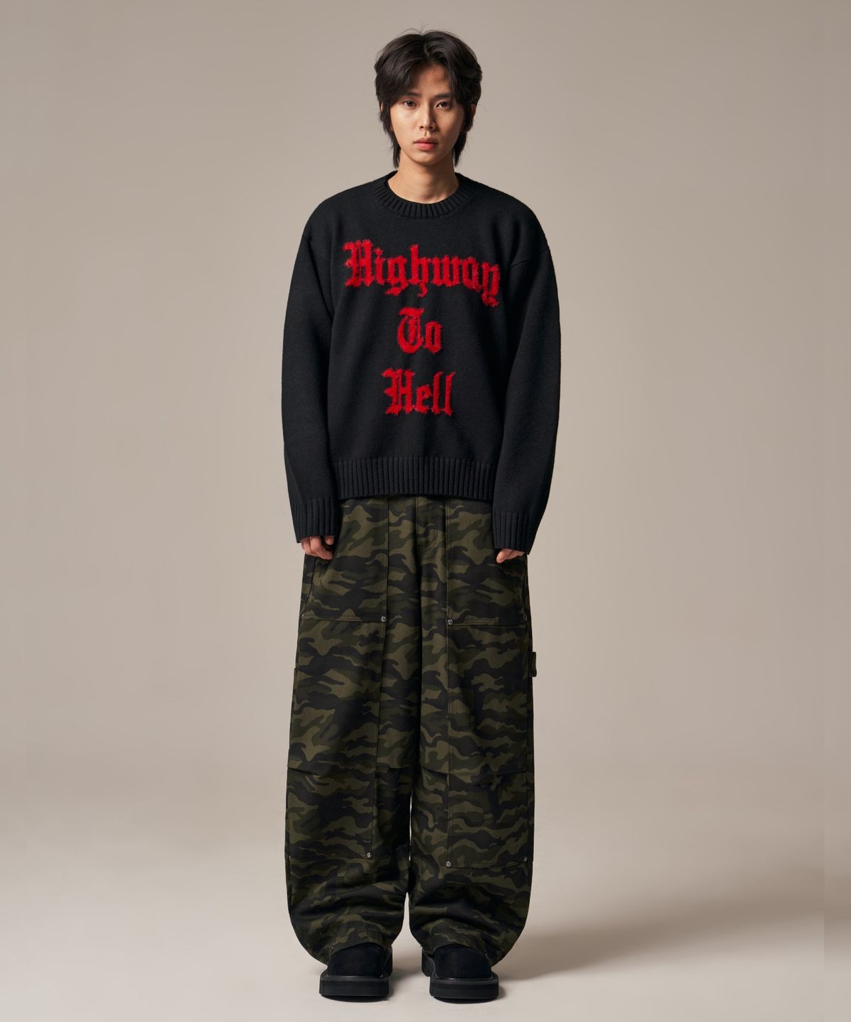 아이돈워너셀(IDWS) Hellride Crewneck Knit Black