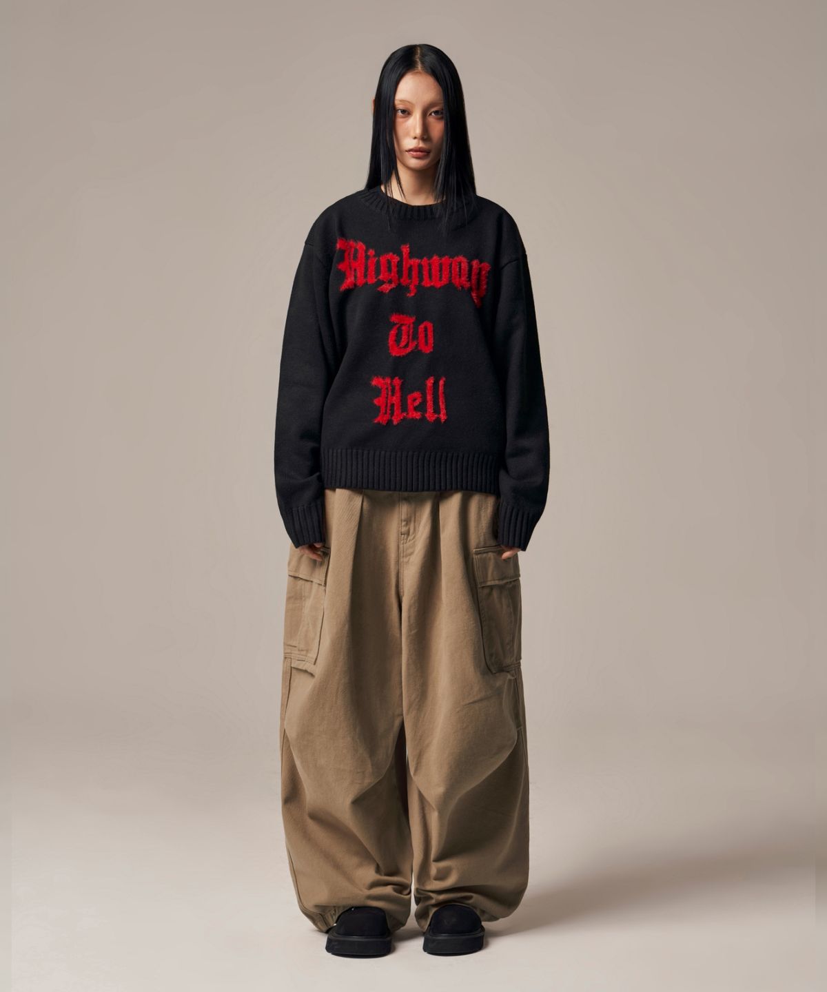 아이돈워너셀(IDWS) Hellride Crewneck Knit Black