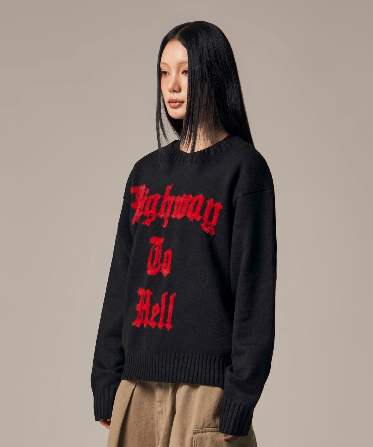 아이돈워너셀(IDWS) Hellride Crewneck Knit Black