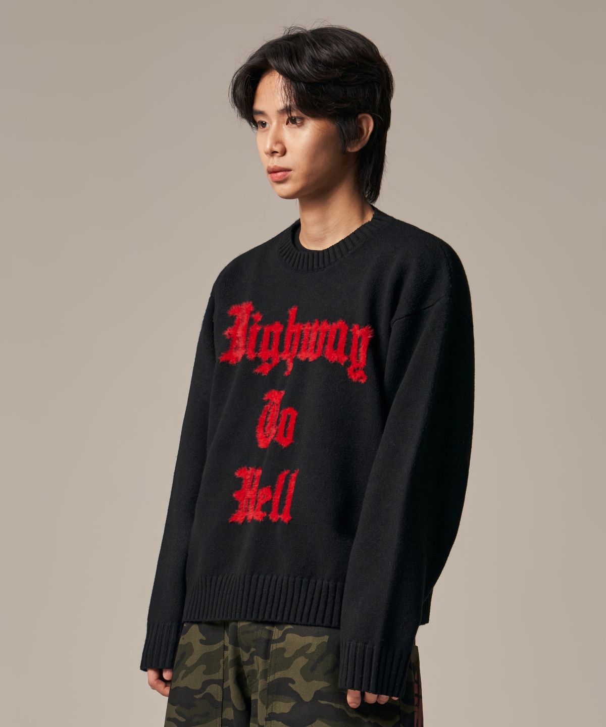 아이돈워너셀(IDWS) Hellride Crewneck Knit Black
