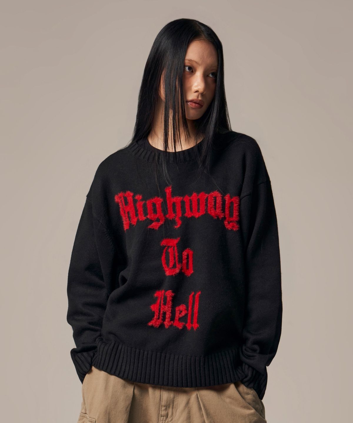 아이돈워너셀(IDWS) Hellride Crewneck Knit Black