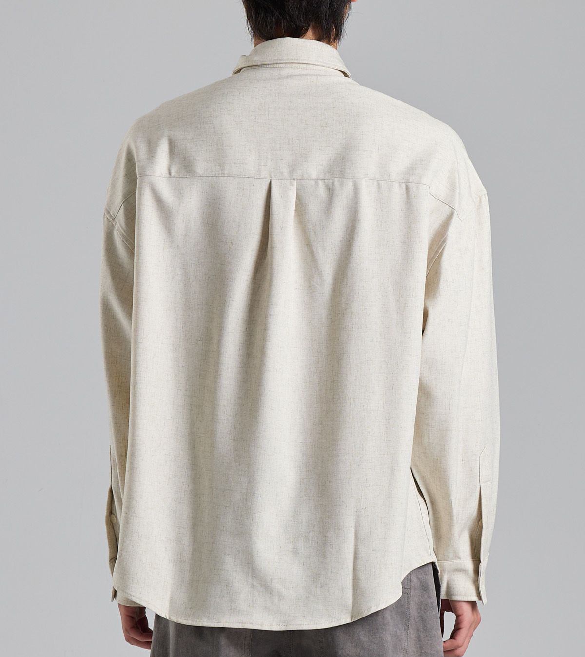 버튼서울(BUTTON SEOUL) 린넨 블렌드 오버사이즈 셔츠 (라이트 베이지)