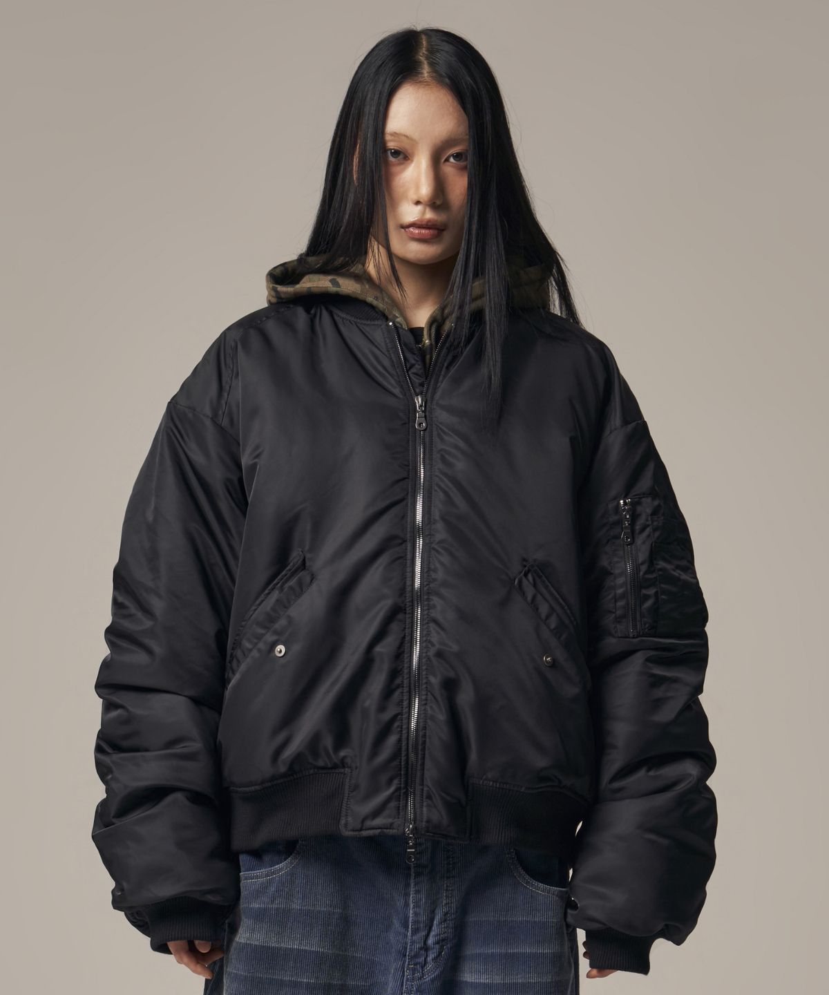 아이돈워너셀(IDWS) Plane Shirring Ma-1 Black