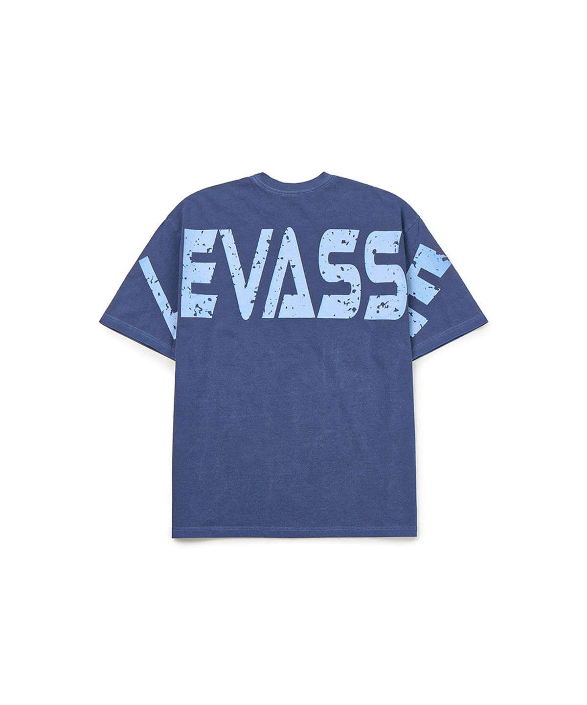 르바세(LEVASSE) 올드스쿨 백로고 오버핏 반팔 티셔츠_피그먼트 네이비
