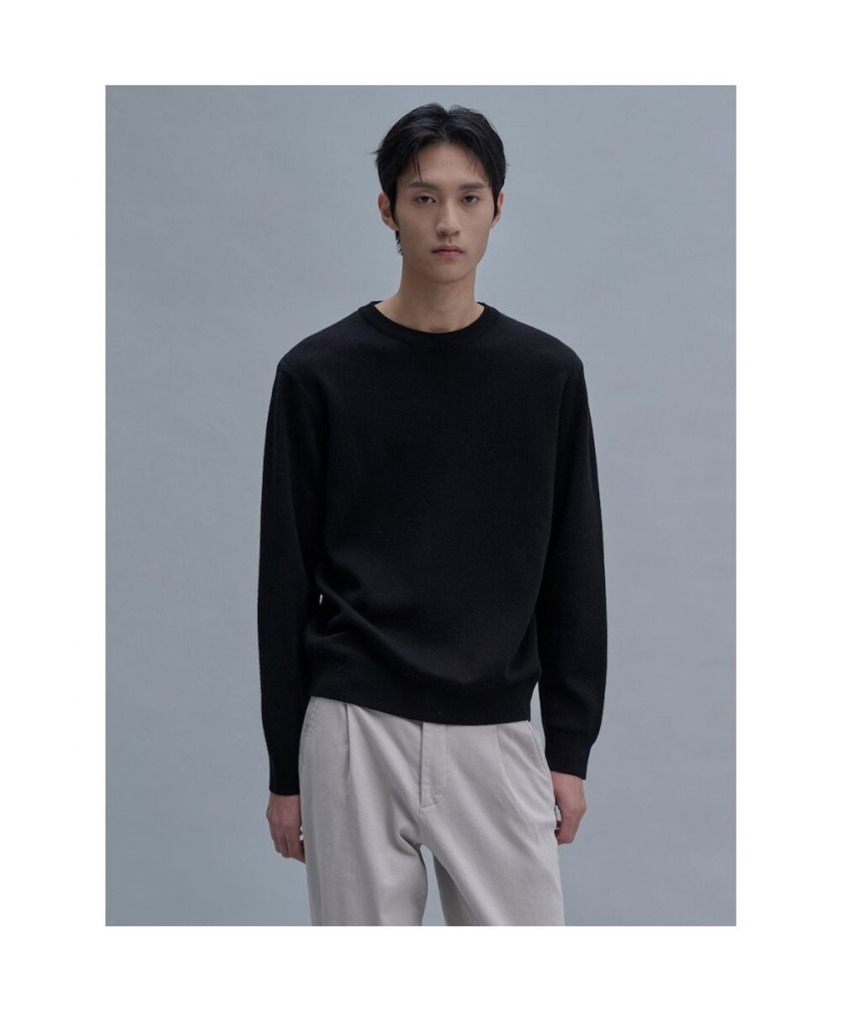 시프트지(SHIFT.G) Basic Crewneck Sweater  Black