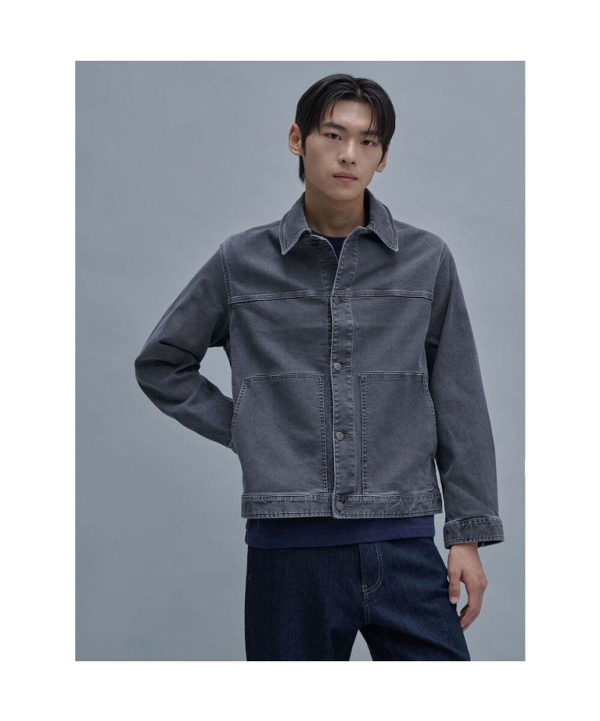 시프트지(SHIFT.G) Mallet Denim Trucker Jacket  Grey