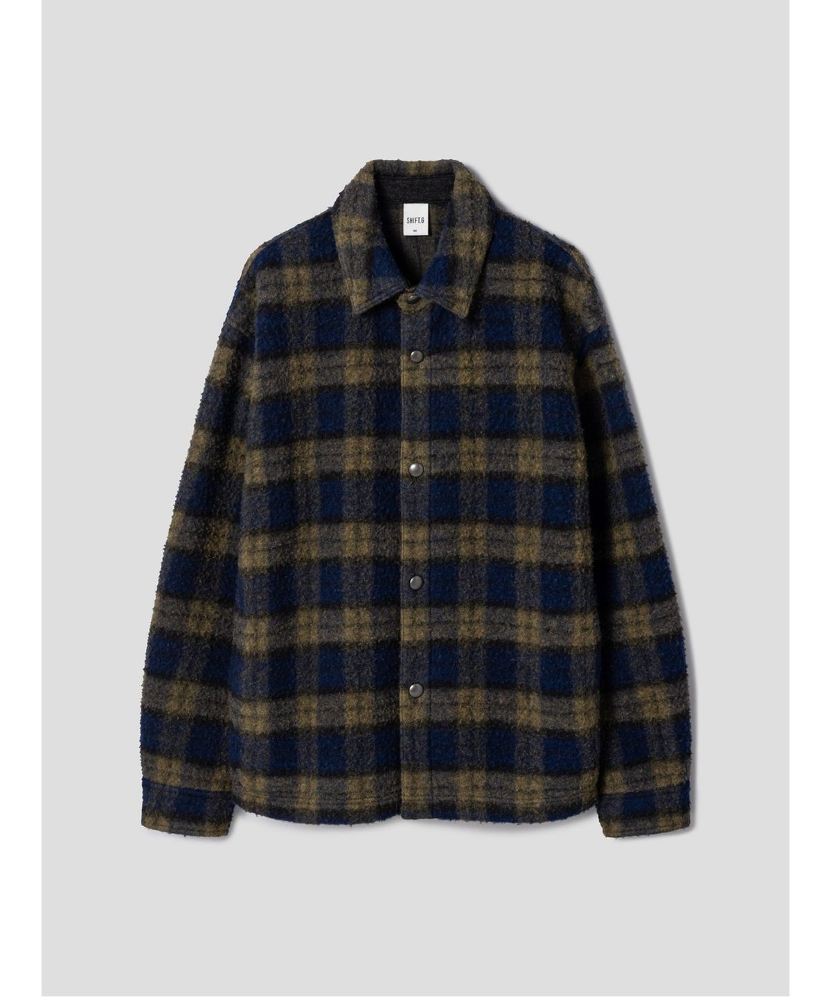 시프트지(SHIFT.G) Wool Boucle Check Jacket  Blue
