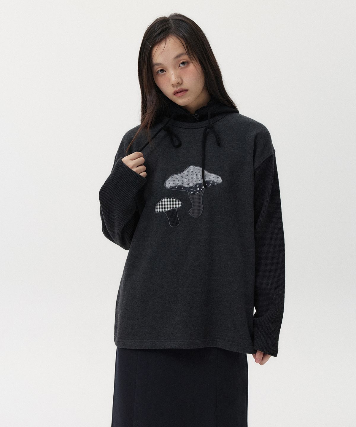 오헤시오(OHESHIO) LACE KNIT BALACLAVA, BLACK