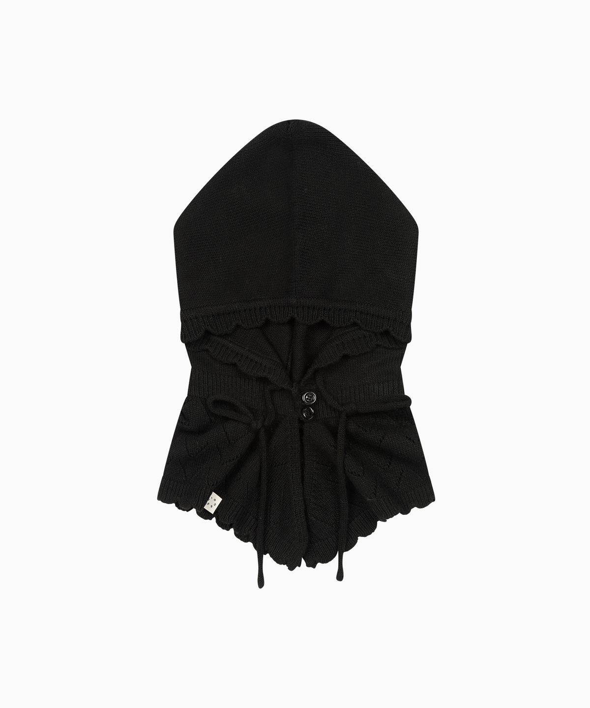 오헤시오(OHESHIO) LACE KNIT BALACLAVA, BLACK