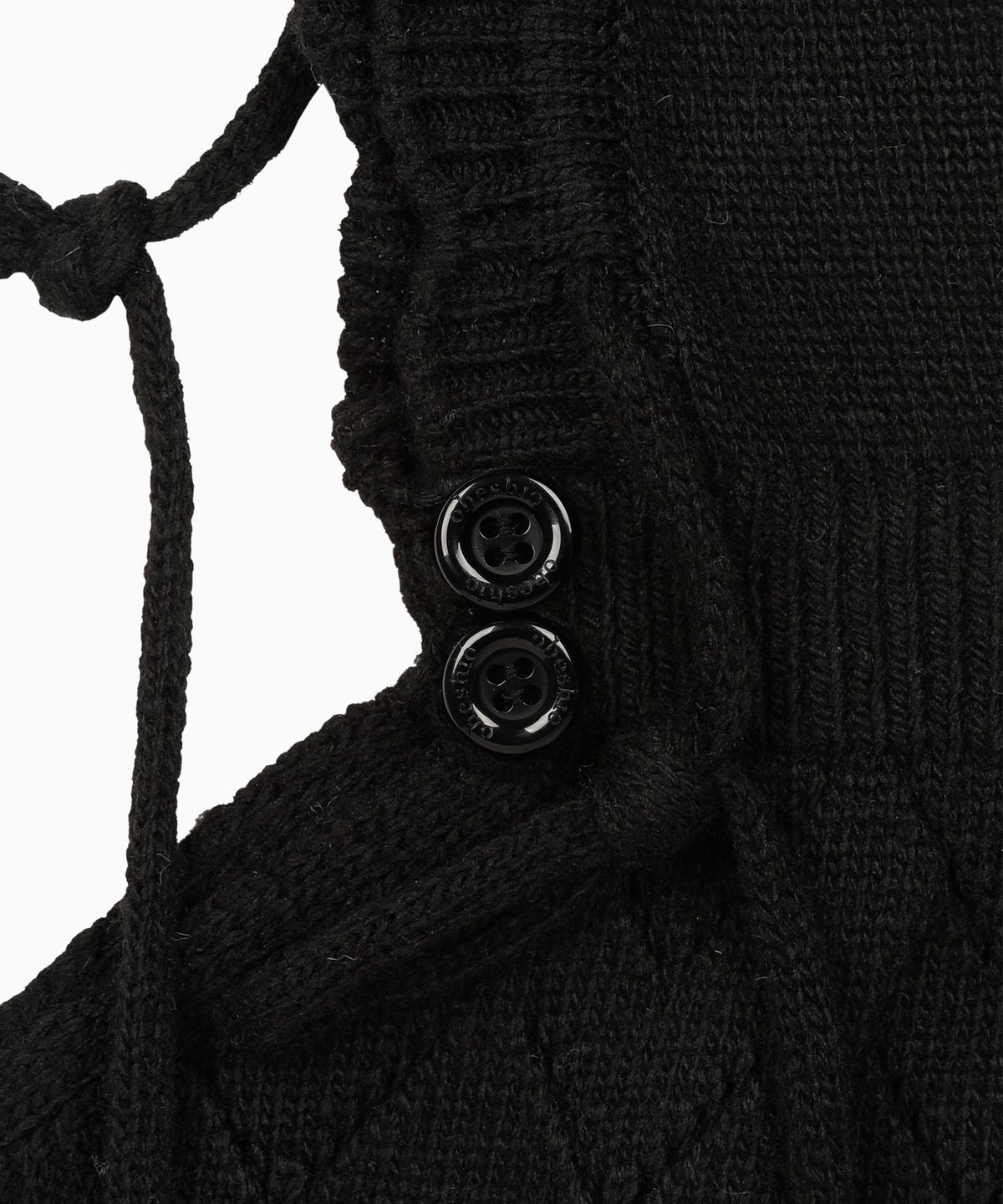 오헤시오(OHESHIO) LACE KNIT BALACLAVA, BLACK