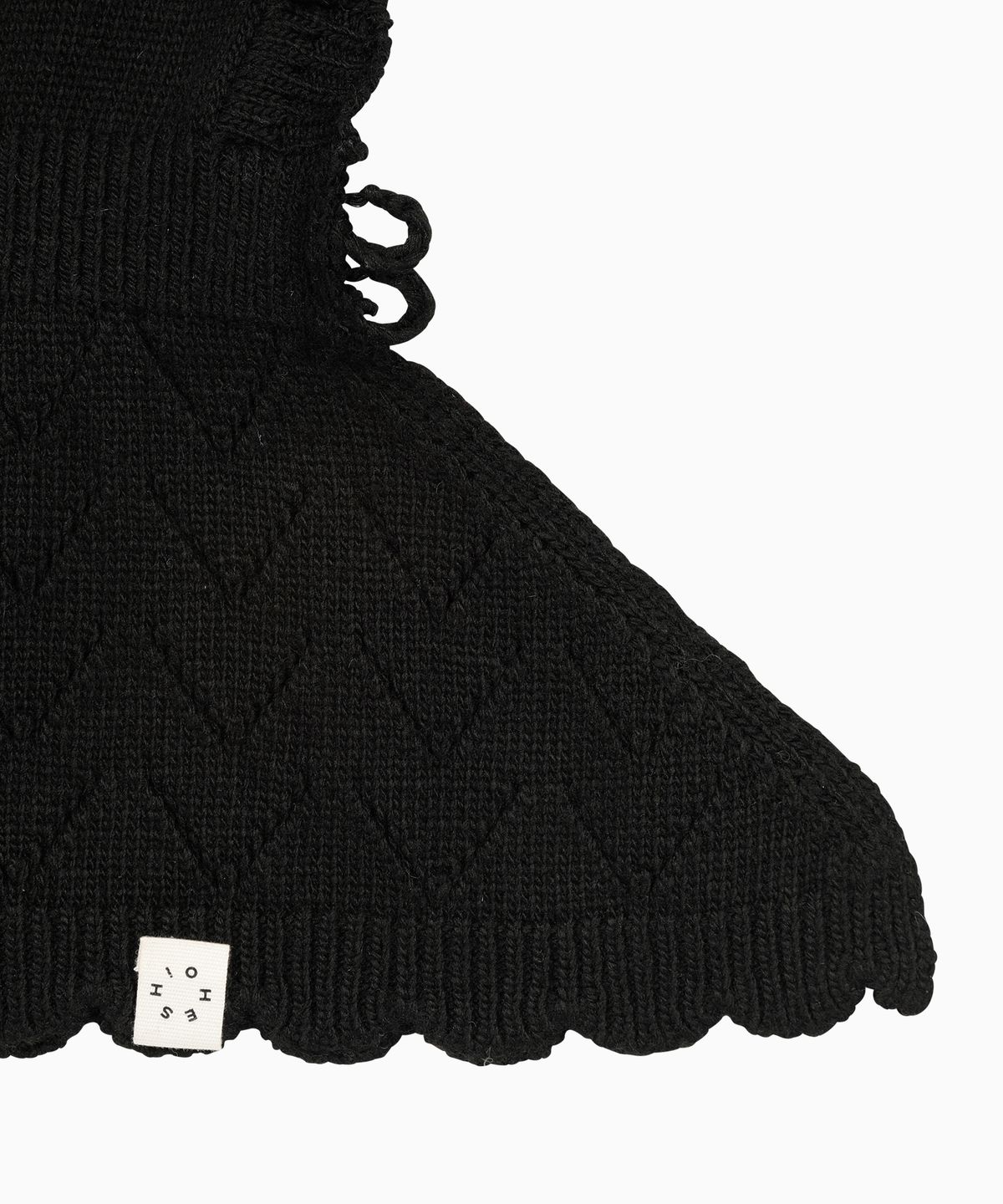 오헤시오(OHESHIO) LACE KNIT BALACLAVA, BLACK