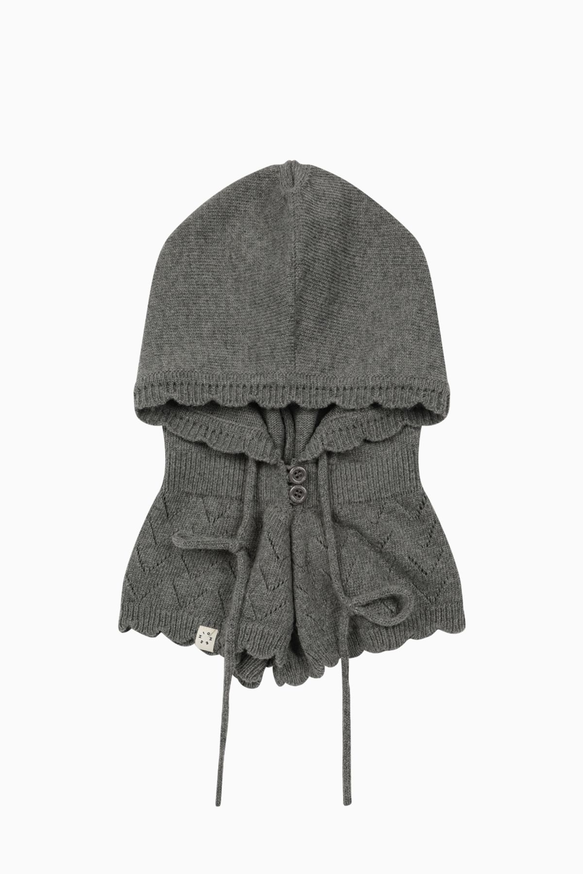 오헤시오(OHESHIO) LACE KNIT BALACLAVA, GRAY