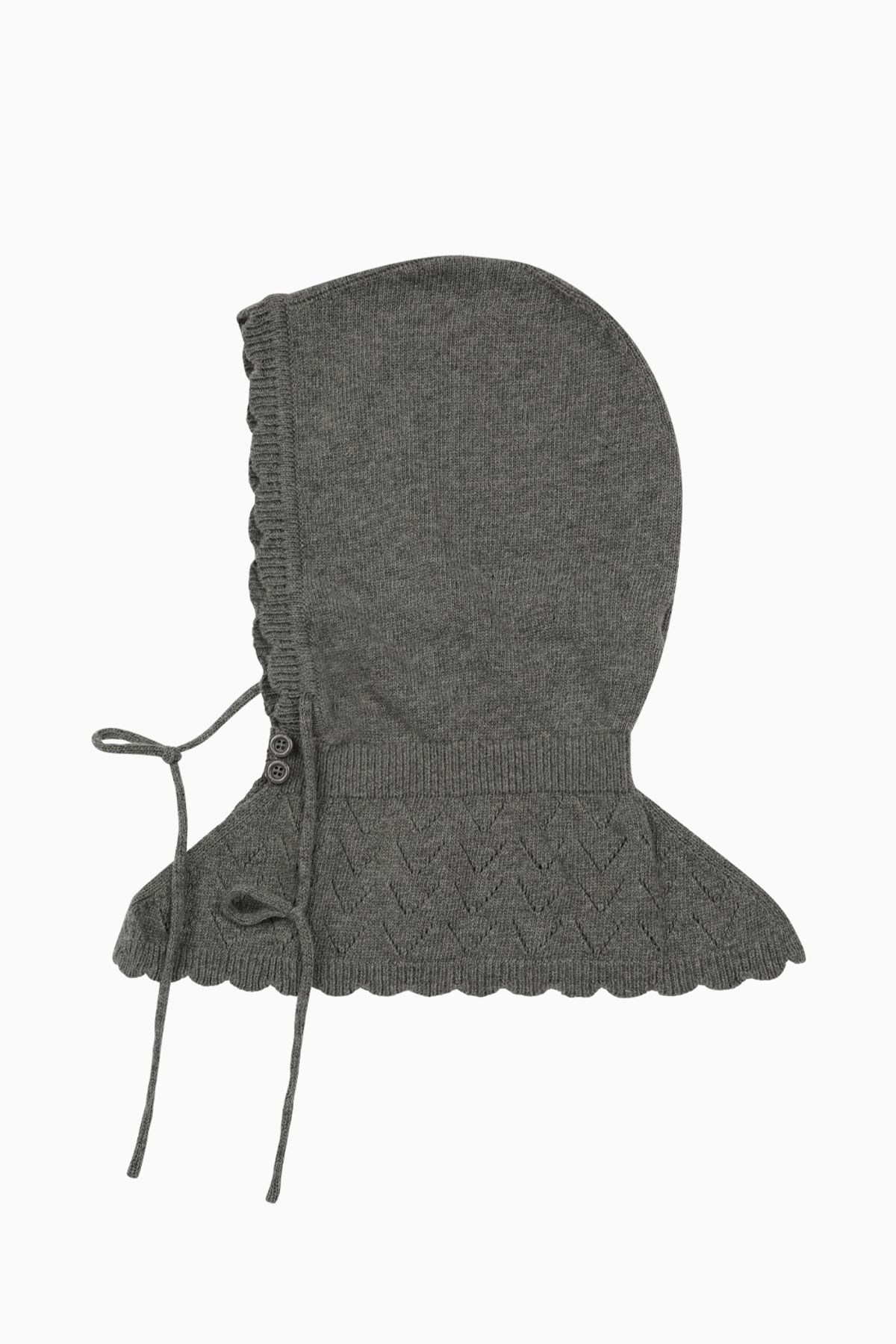 오헤시오(OHESHIO) LACE KNIT BALACLAVA, GRAY