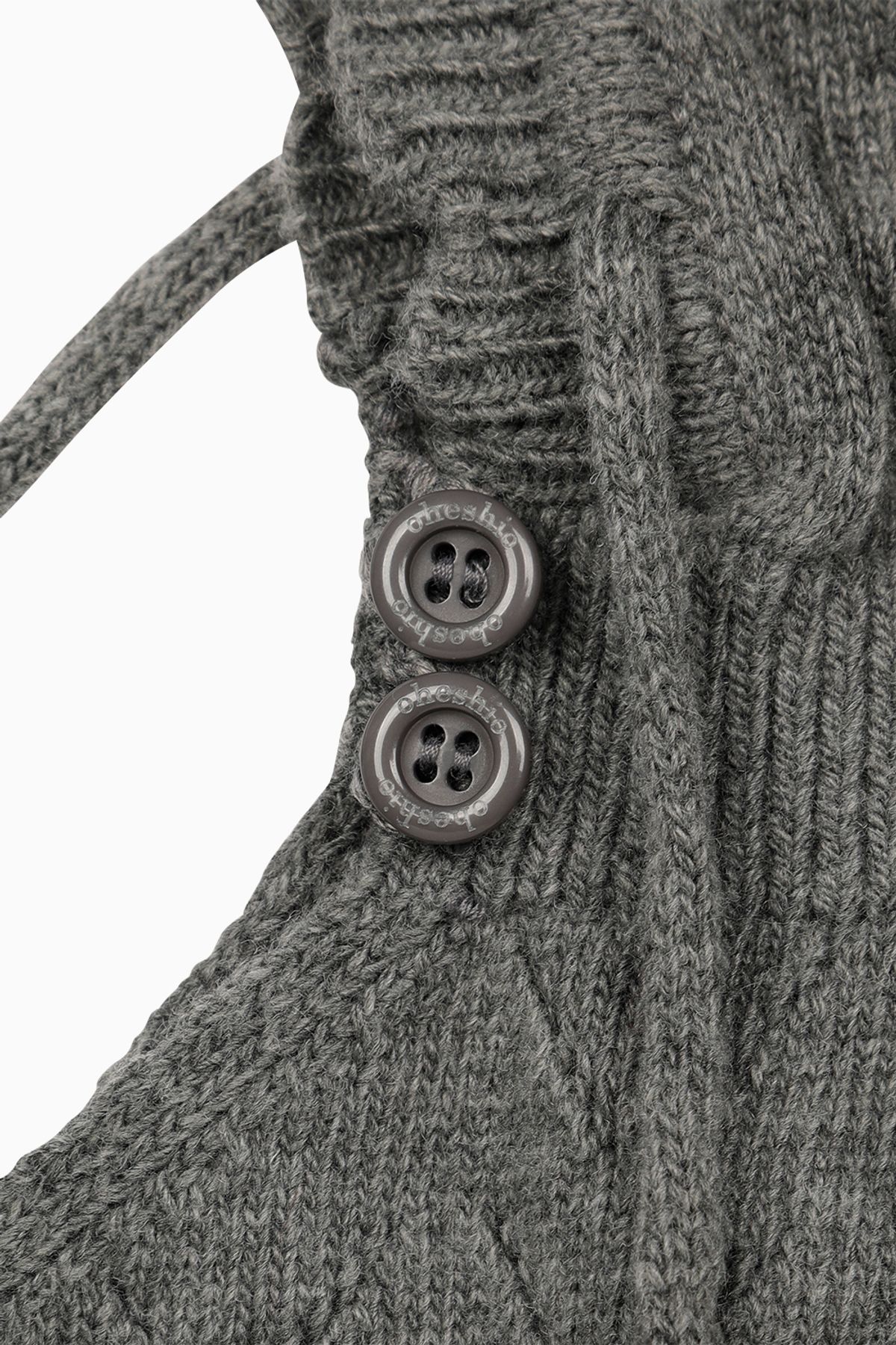오헤시오(OHESHIO) LACE KNIT BALACLAVA, GRAY
