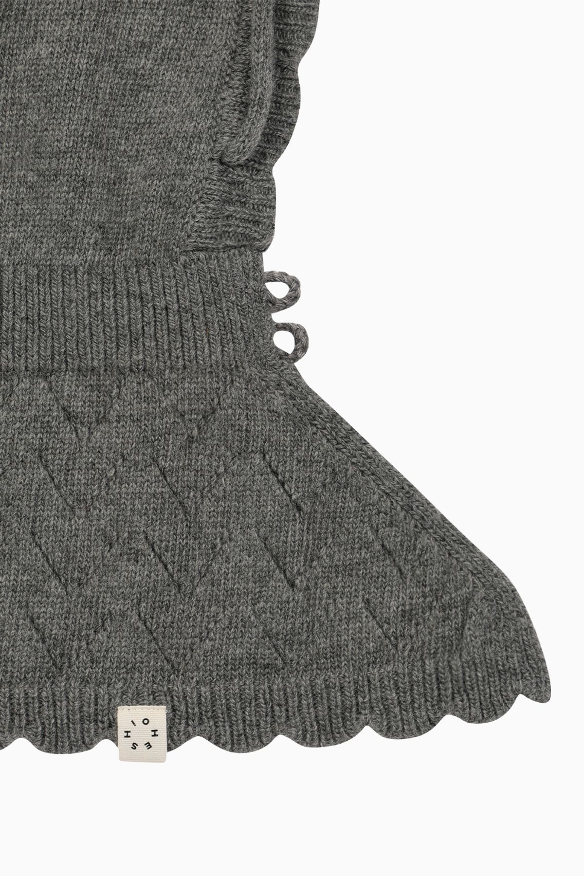 오헤시오(OHESHIO) LACE KNIT BALACLAVA, GRAY