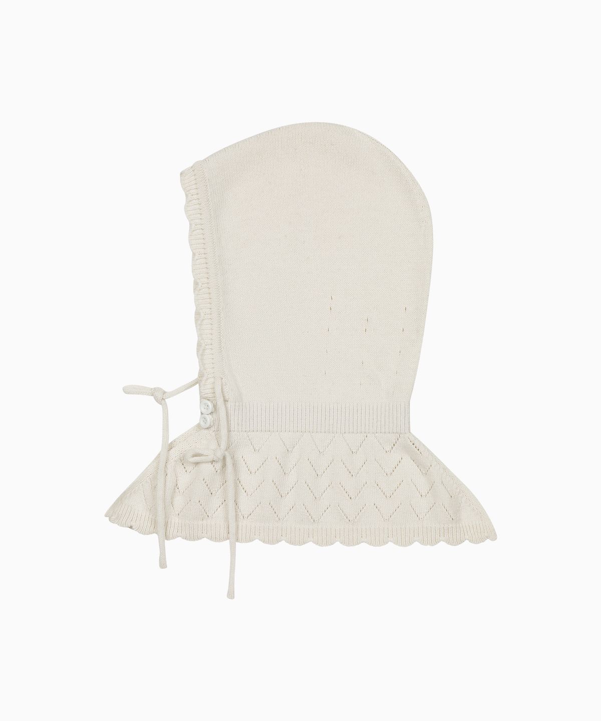 오헤시오(OHESHIO) LACE KNIT BALACLAVA, WHITE