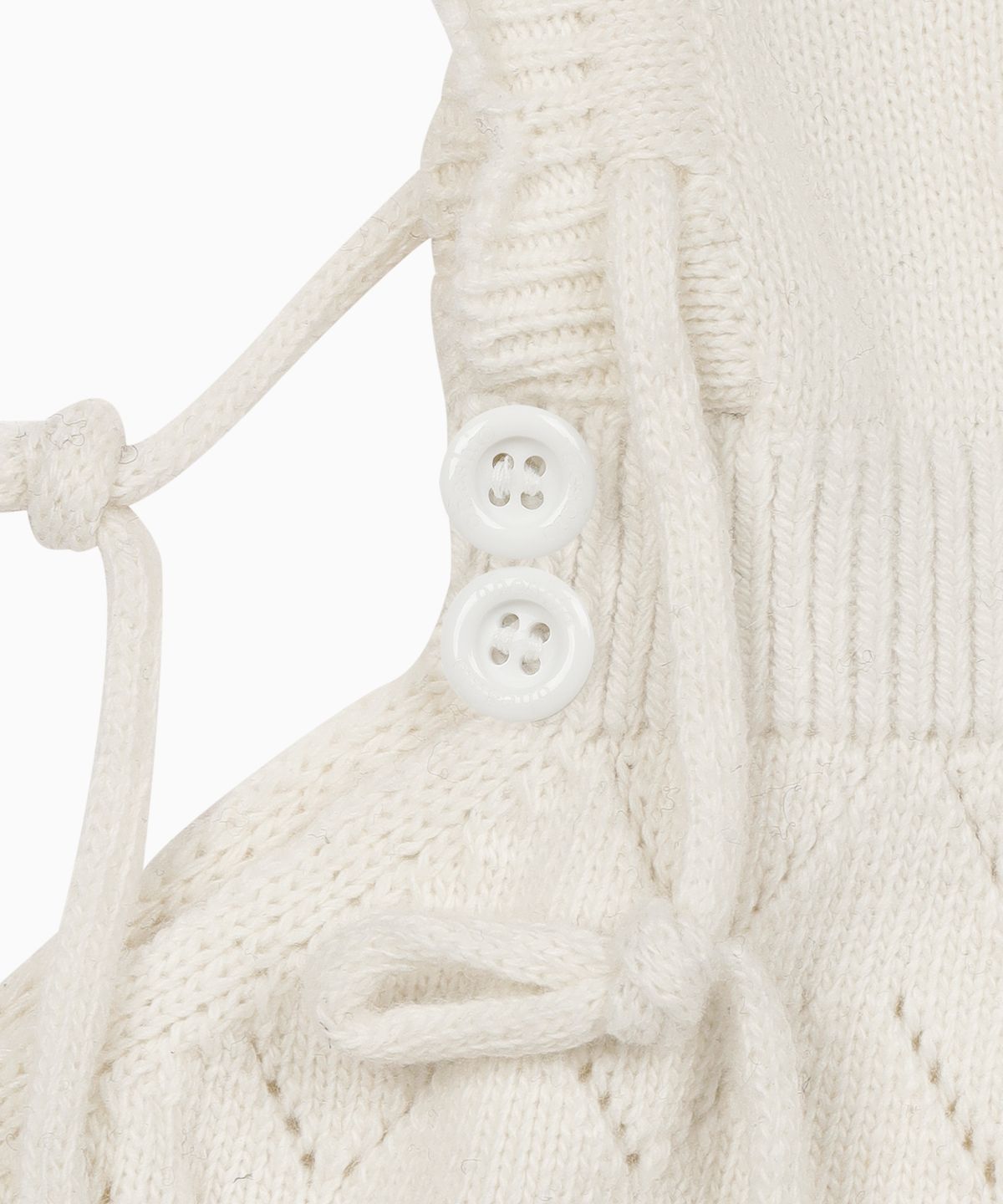 오헤시오(OHESHIO) LACE KNIT BALACLAVA, WHITE