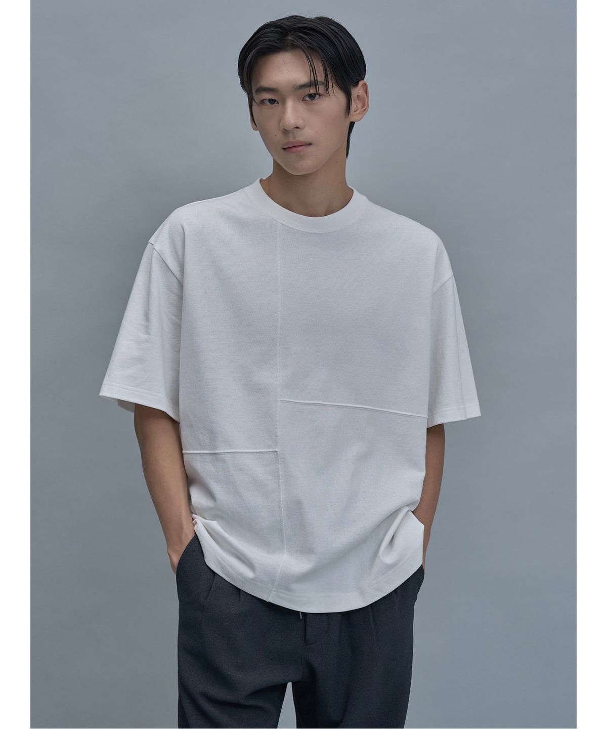 시프트지(SHIFT.G) Divided Pattern Over Fit T  White