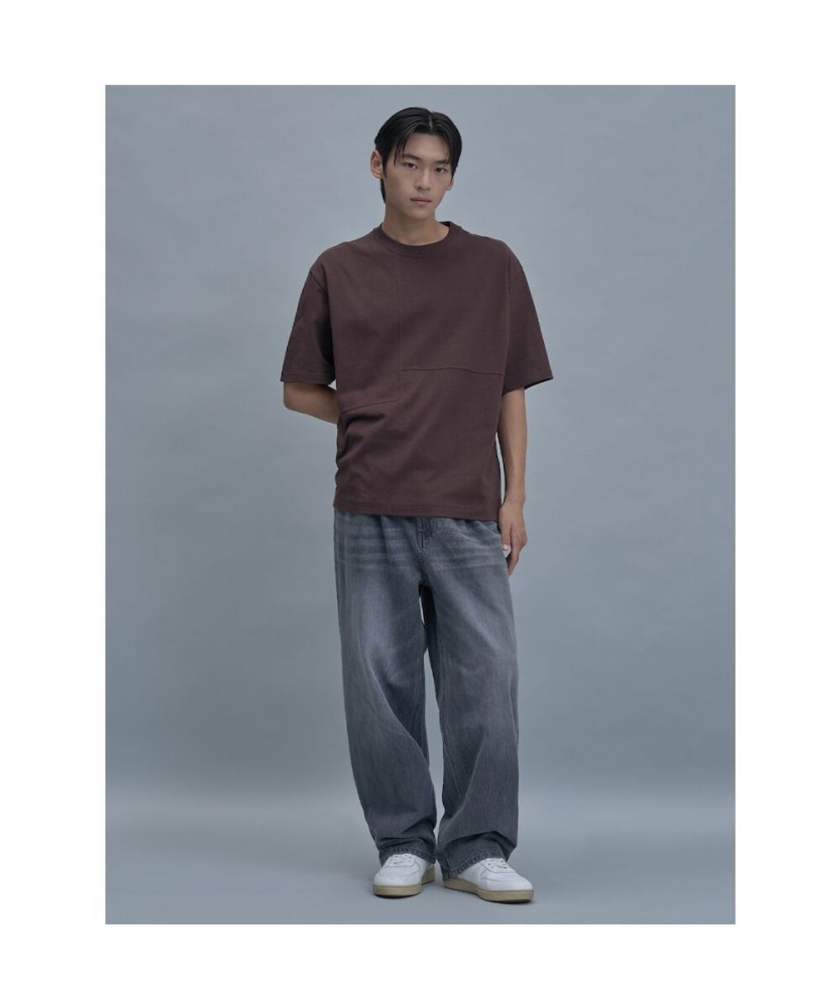 시프트지(SHIFT.G) Divided Pattern Over Fit T  Brown