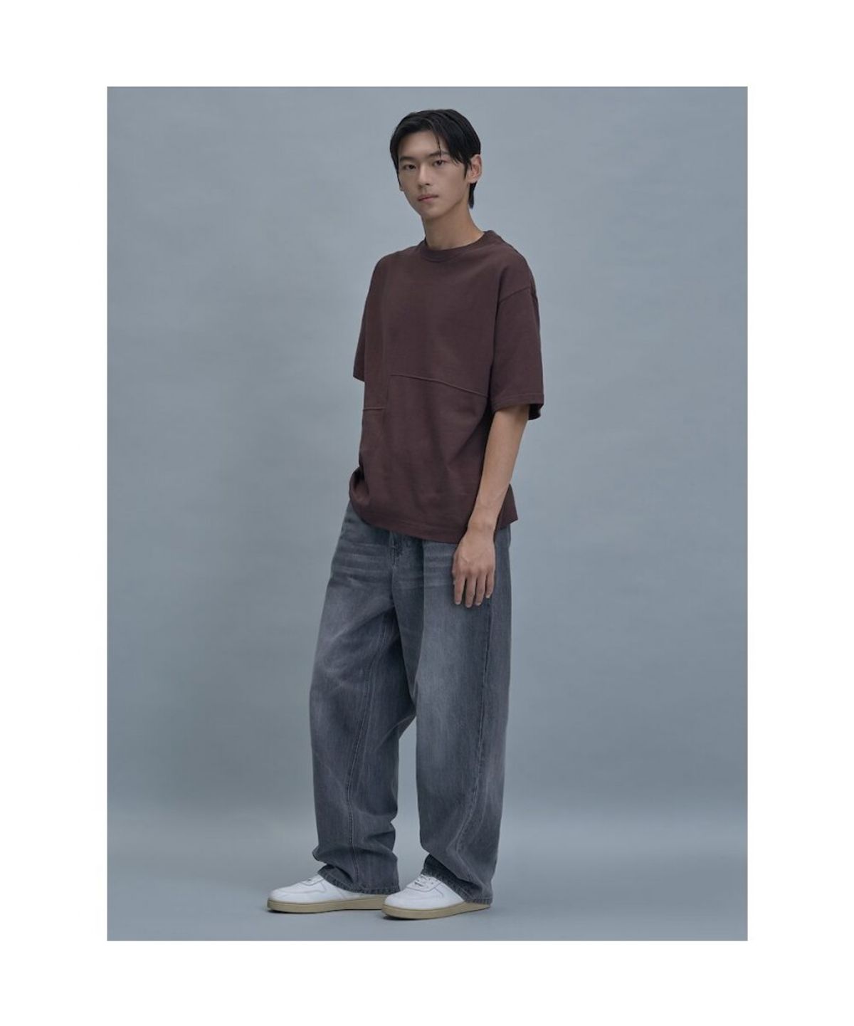 시프트지(SHIFT.G) Divided Pattern Over Fit T  Brown