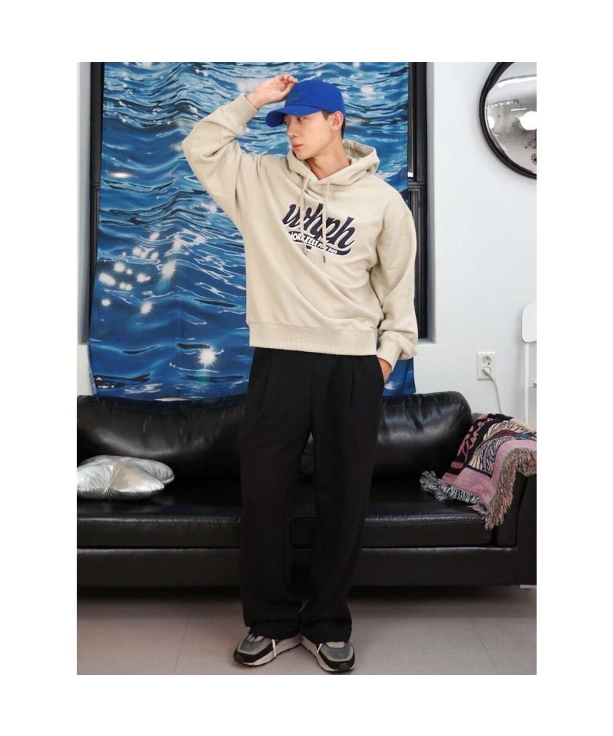 시프트지(SHIFT.G) Whph Logo Hoodie  Beige