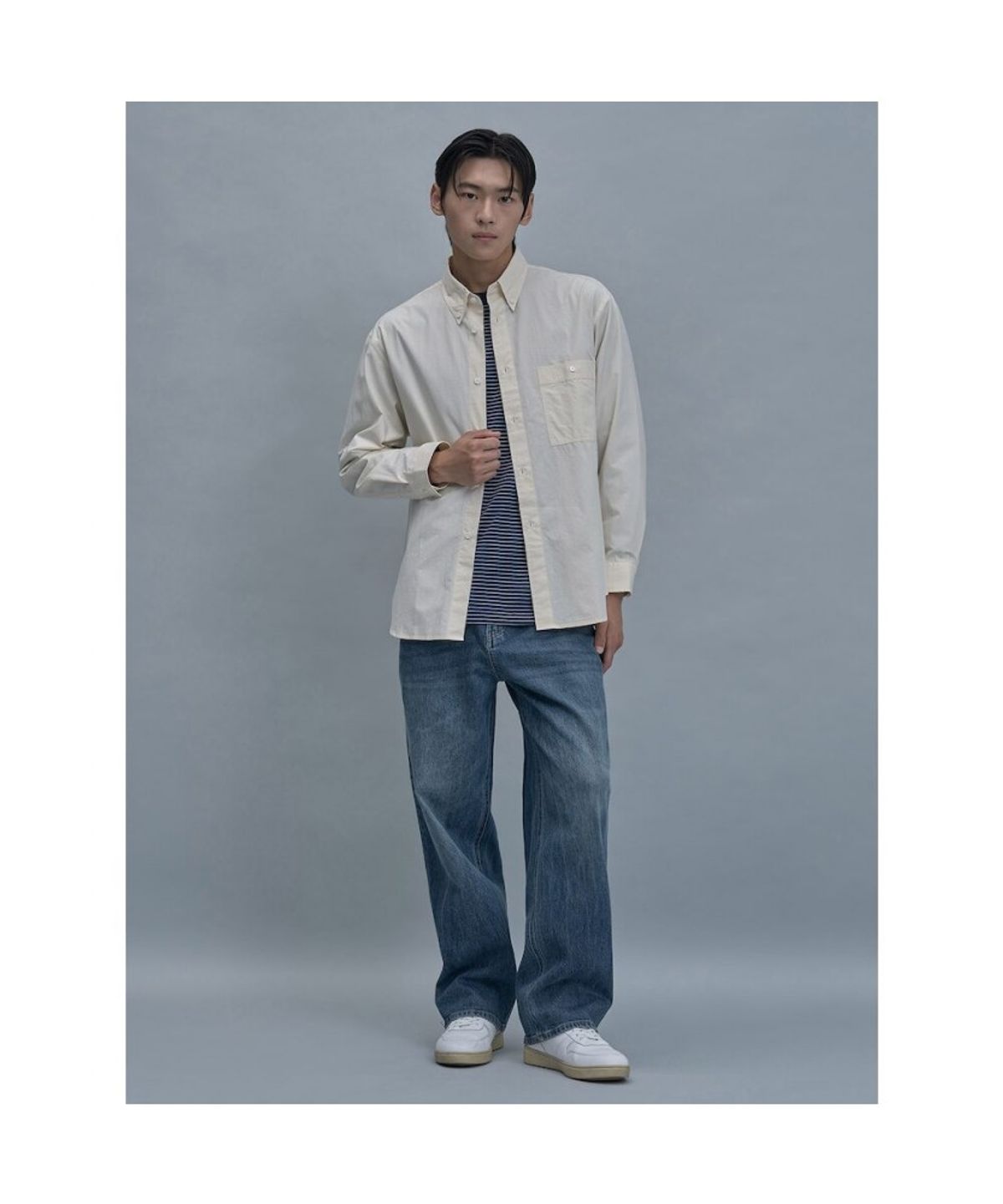 시프트지(SHIFT.G) Relax Fit Solid Shirts  Ivory