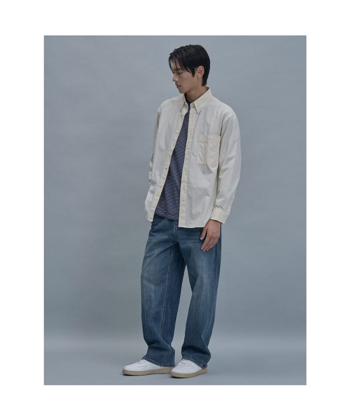 시프트지(SHIFT.G) Relax Fit Solid Shirts  Ivory