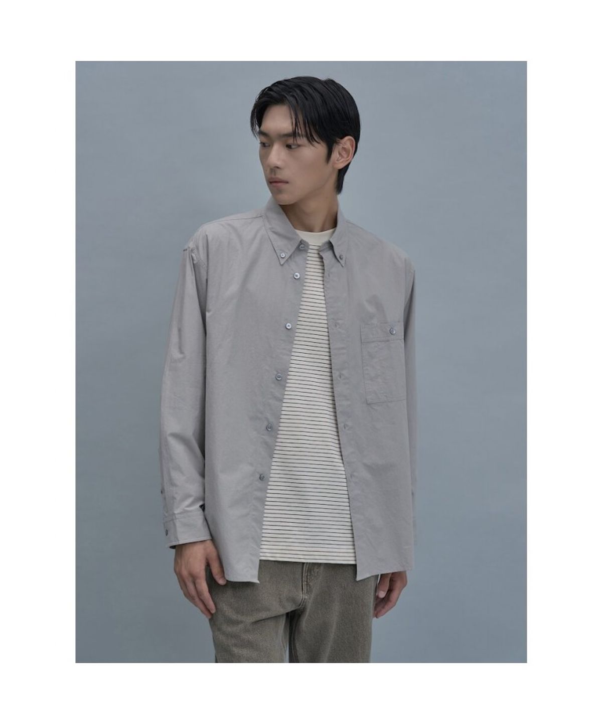 시프트지(SHIFT.G) Relax Fit Solid Shirts  Grey