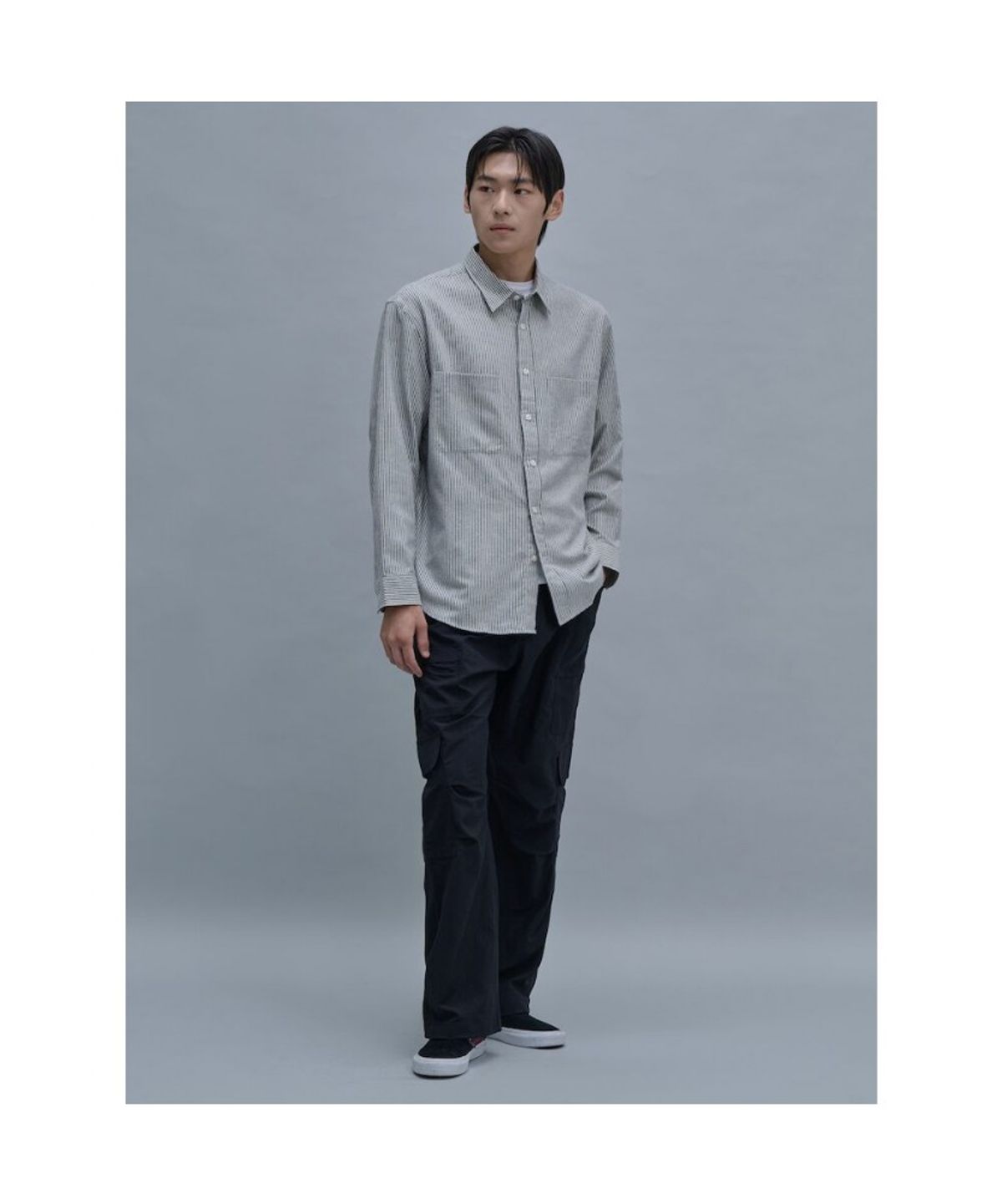 시프트지(SHIFT.G) Brushed Cotton Stripe Shirts  Ivory
