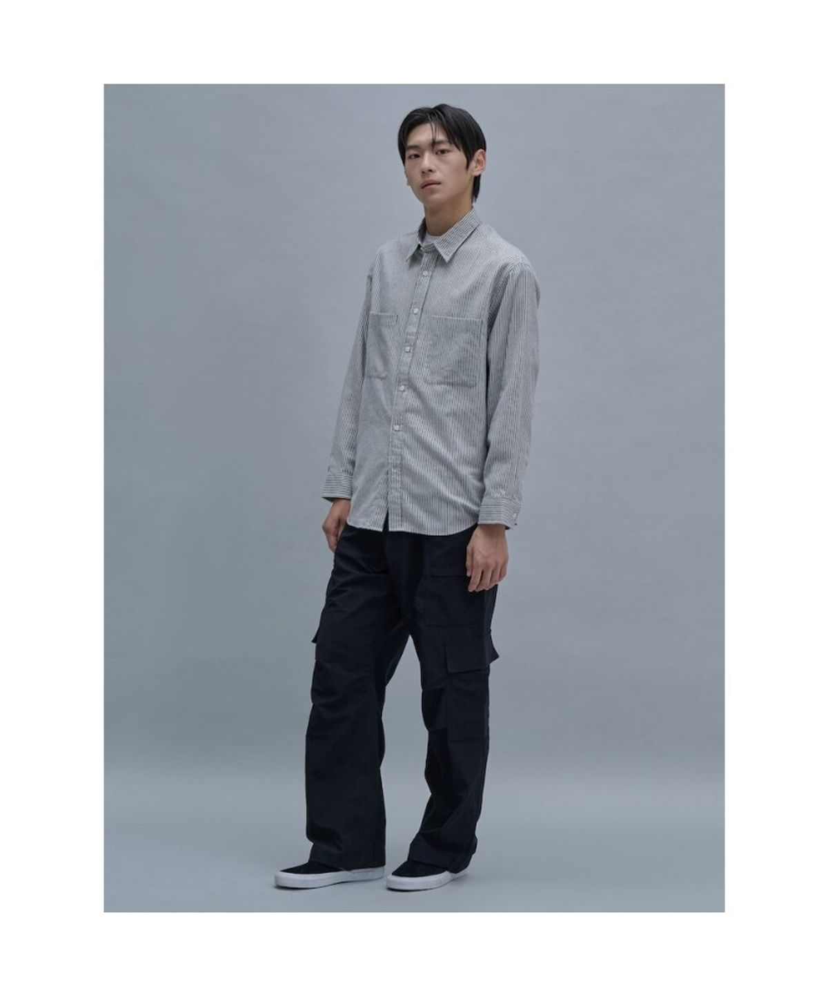 시프트지(SHIFT.G) Brushed Cotton Stripe Shirts  Ivory