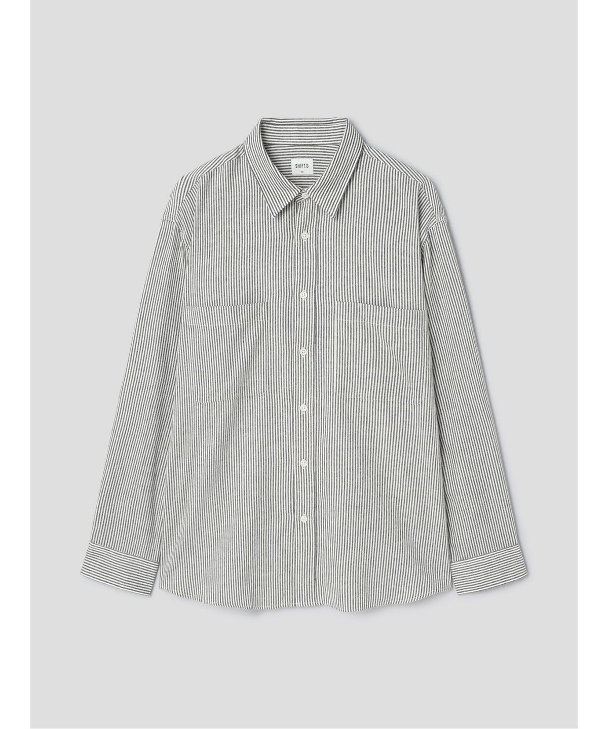 시프트지(SHIFT.G) Brushed Cotton Stripe Shirts  Ivory