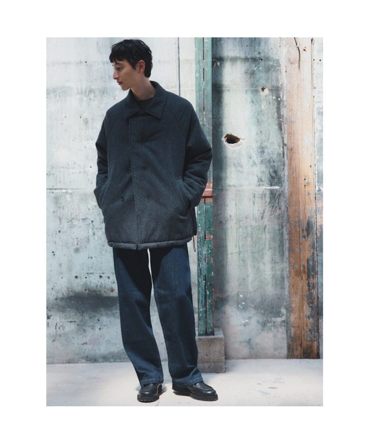 시프트지(SHIFT.G) Wide Brushed Denim Pants  Blue