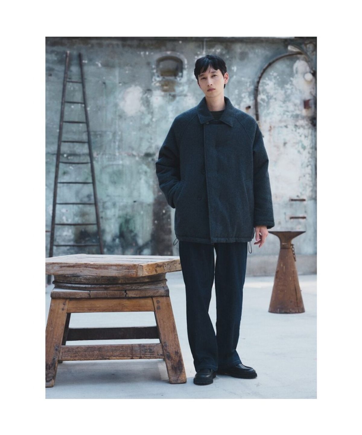 시프트지(SHIFT.G) Wide Brushed Denim Pants  Blue