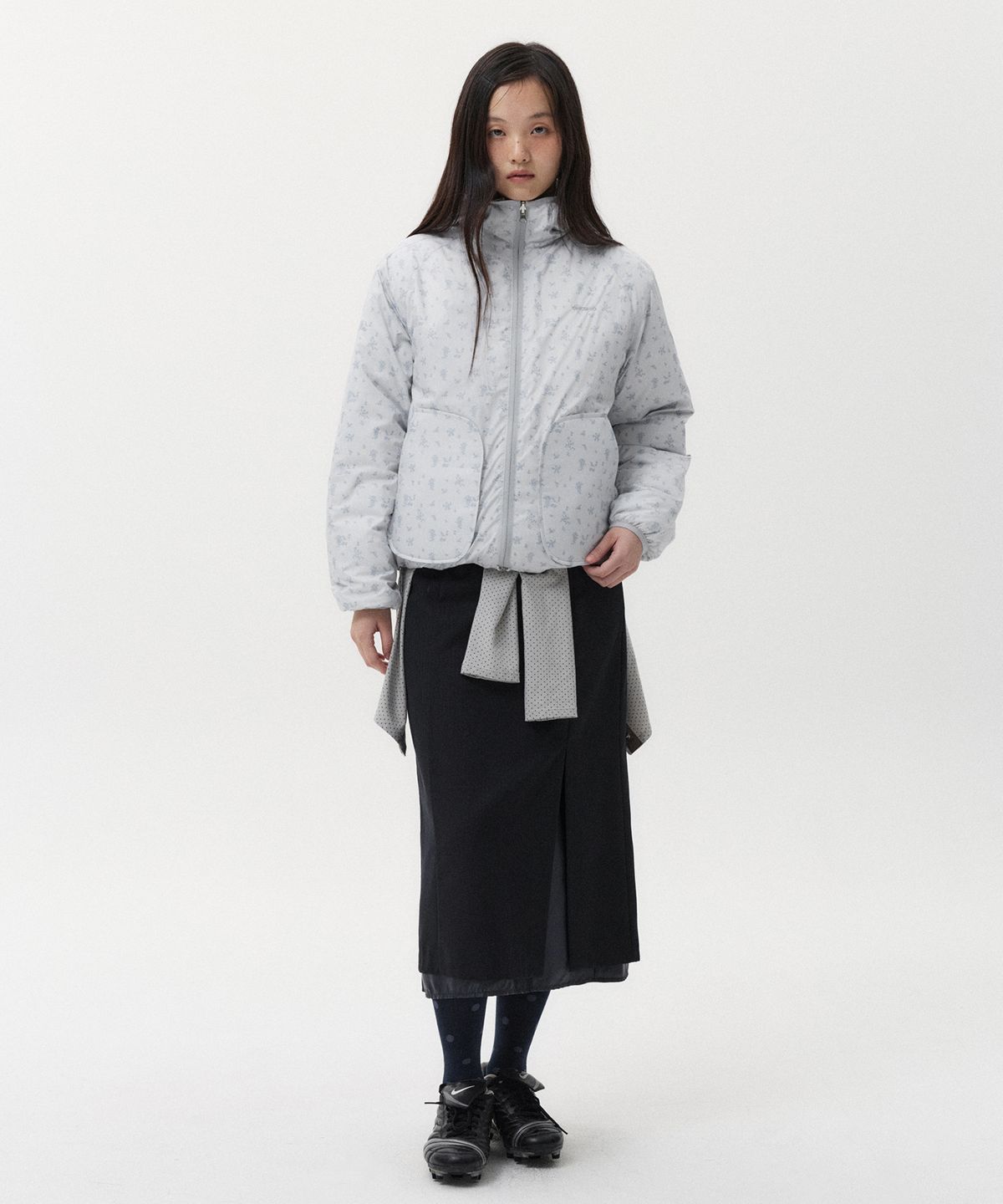 오헤시오(OHESHIO) REVERSIBLE PADDED DUCK DOWN, LIGHT GRAY