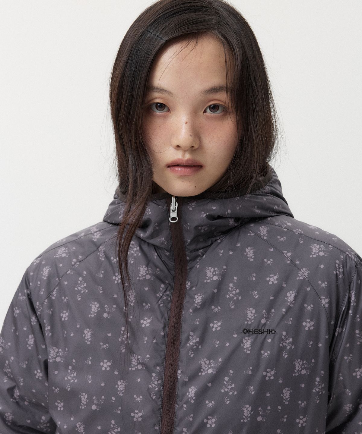 오헤시오(OHESHIO) REVERSIBLE PADDED DUCK DOWN, BROWN