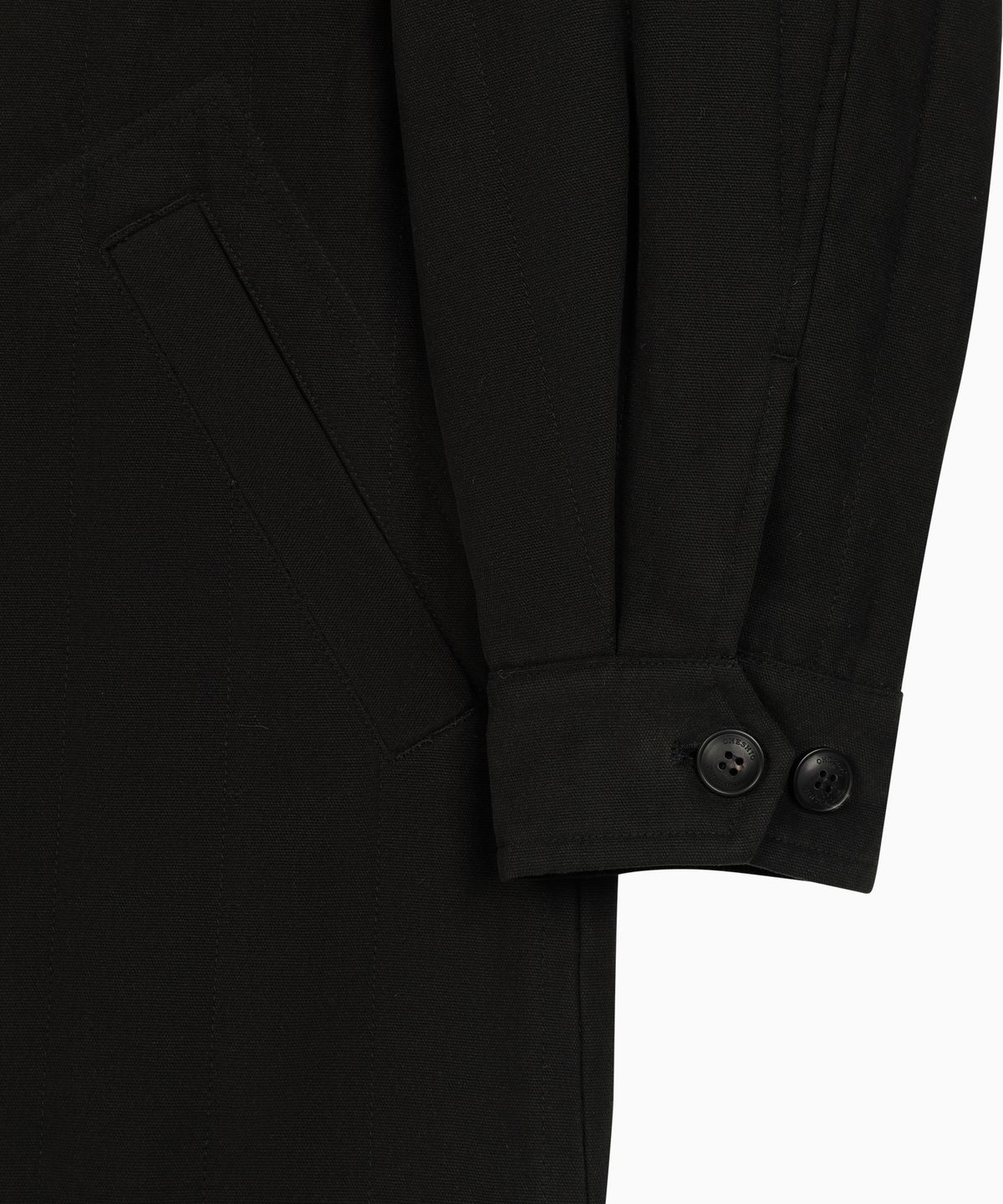 오헤시오(OHESHIO) CORDUROY COLLAR QUILTED JACKET, BLACK