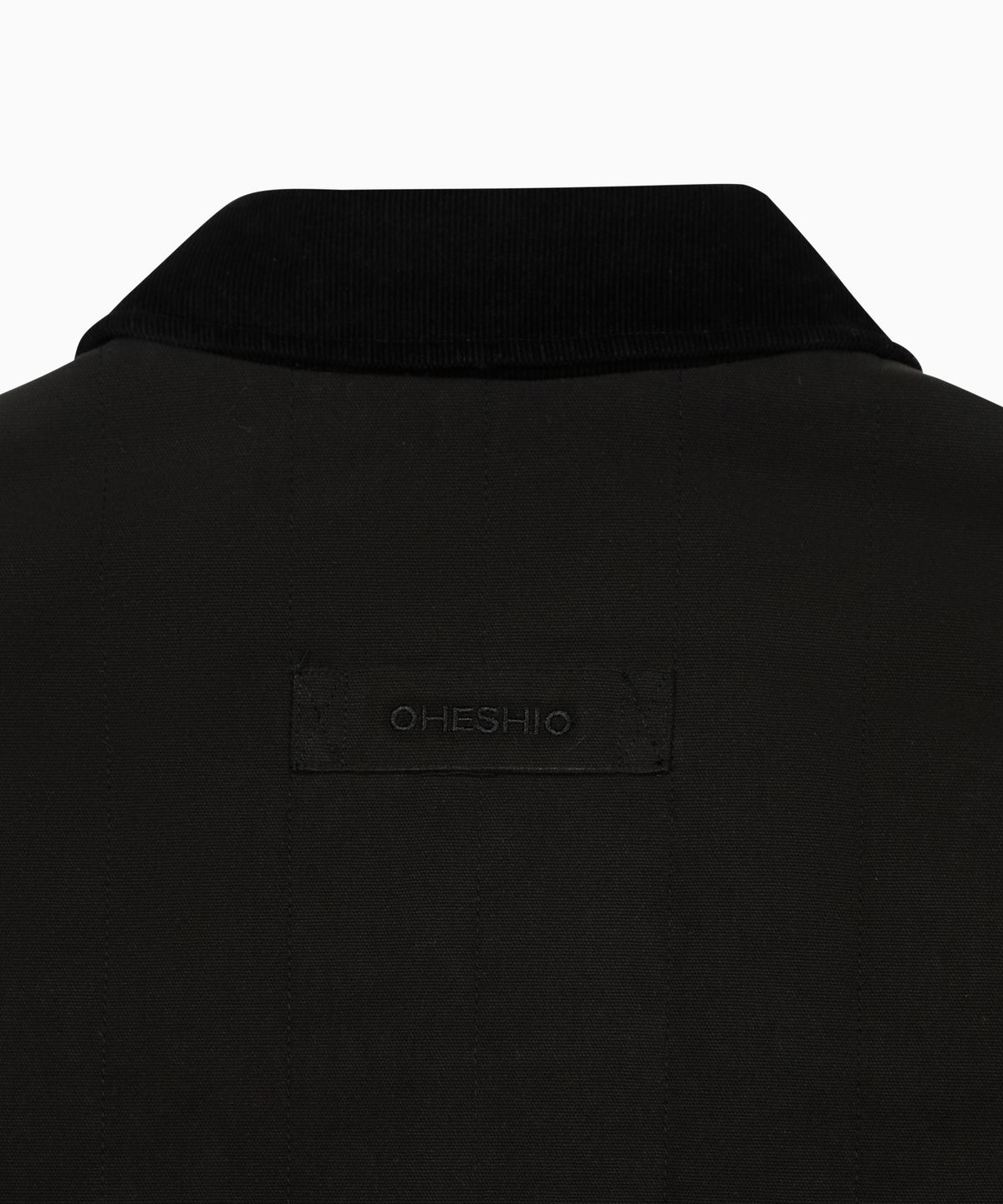 오헤시오(OHESHIO) CORDUROY COLLAR QUILTED JACKET, BLACK