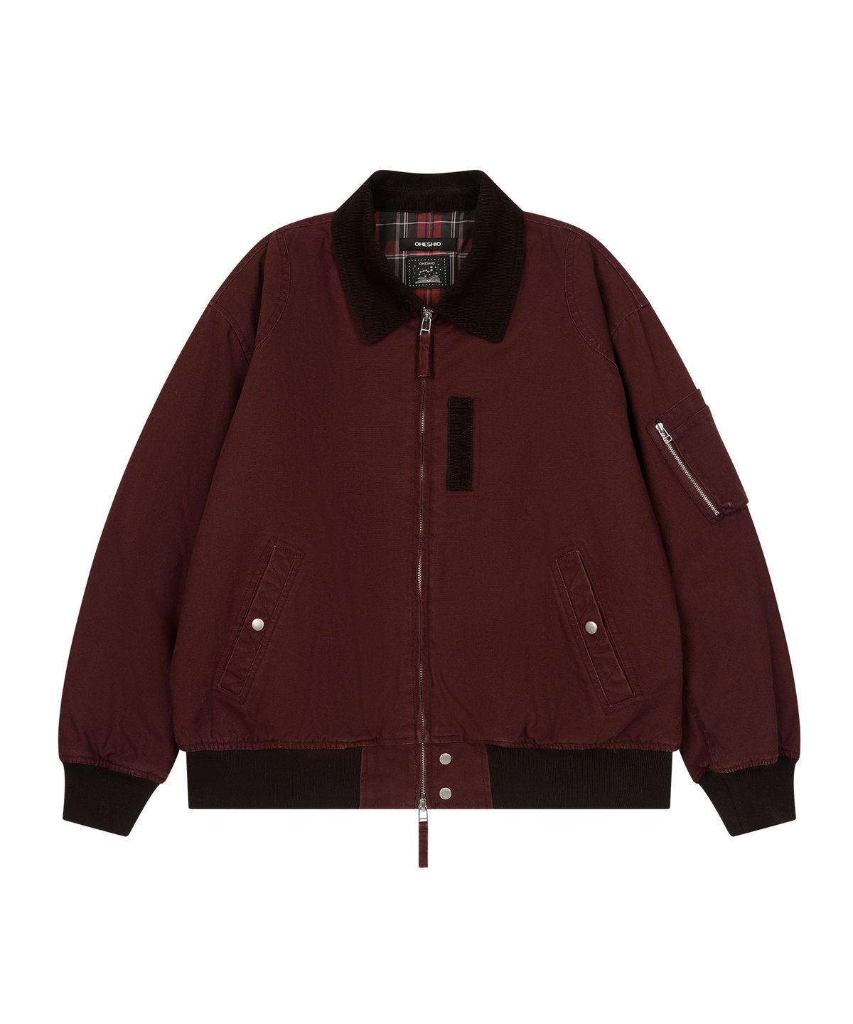오헤시오(OHESHIO) WASHED COTTON BLOUSON, BURGUNDY