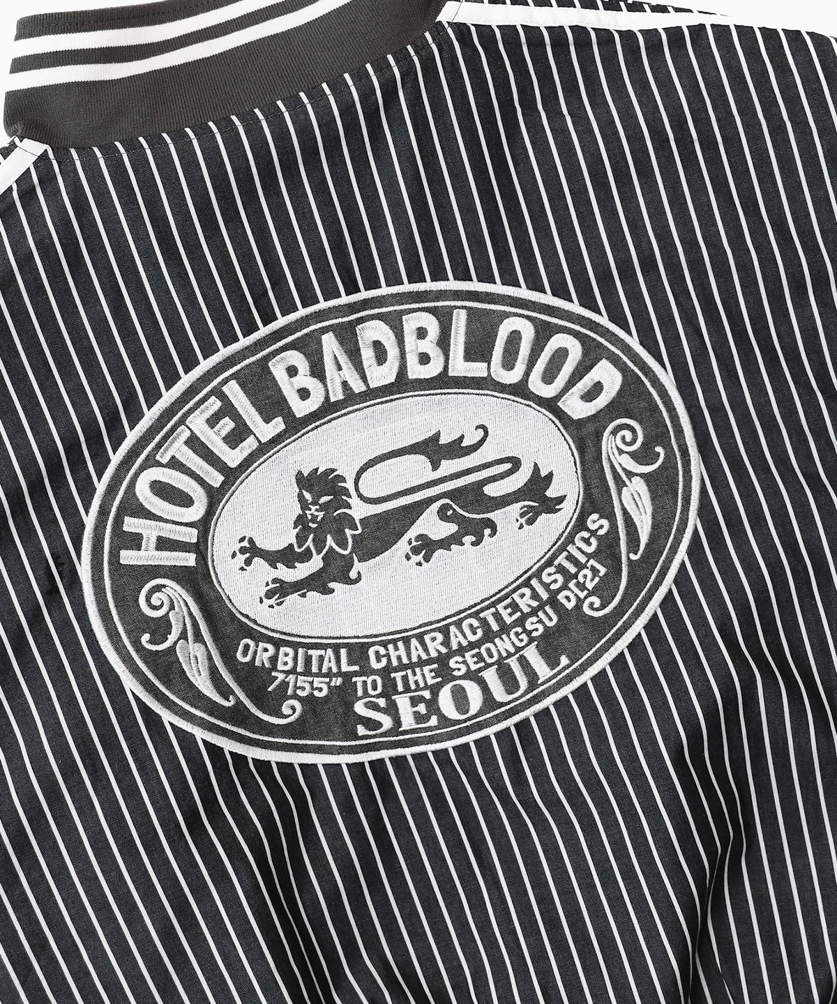 배드블러드(BADBLOOD) 리버시블 핀스트라이프 트랙 수트 - 그레이