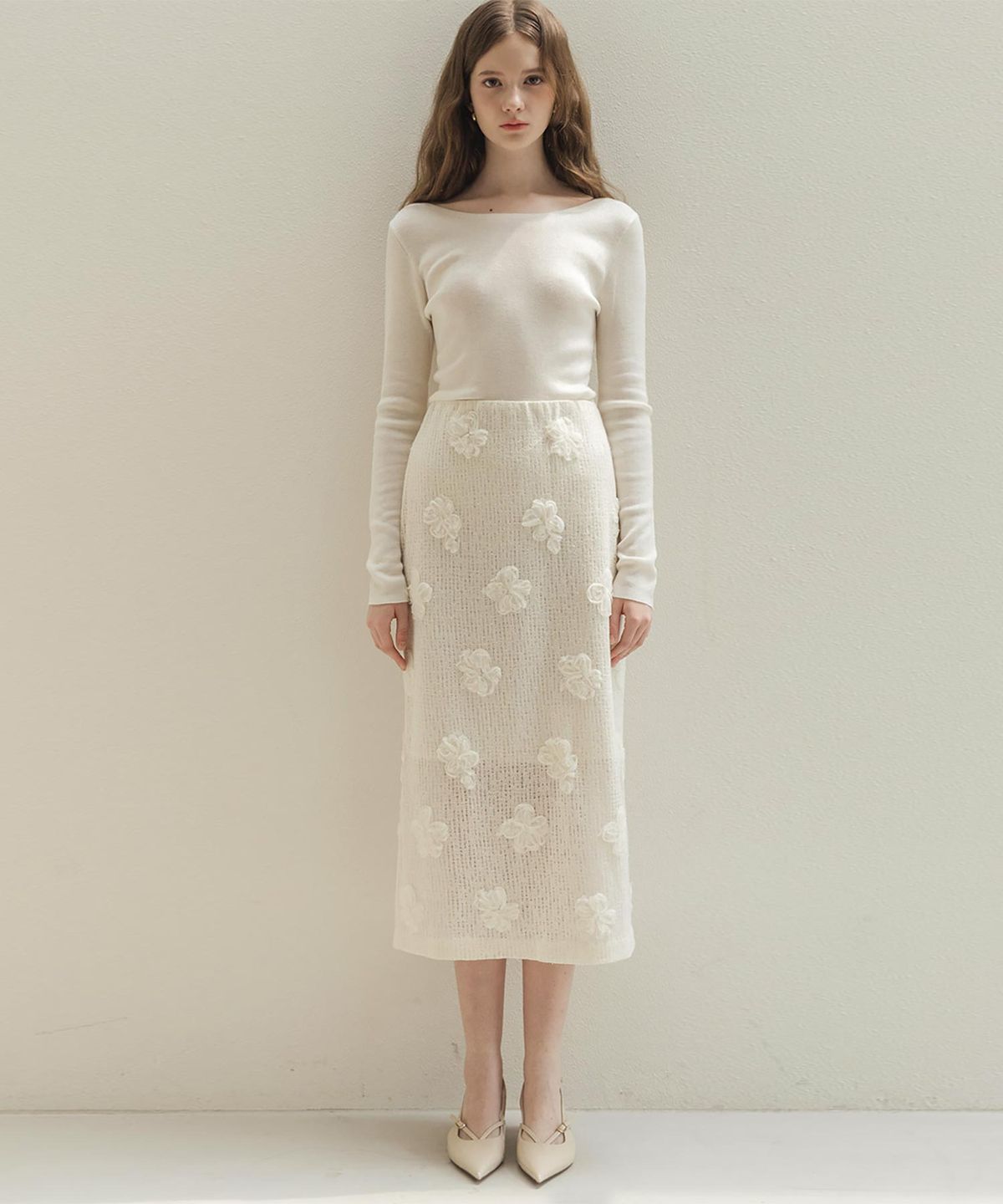 로트르드민(LAUTREDE MIN) Fleur knit skirt