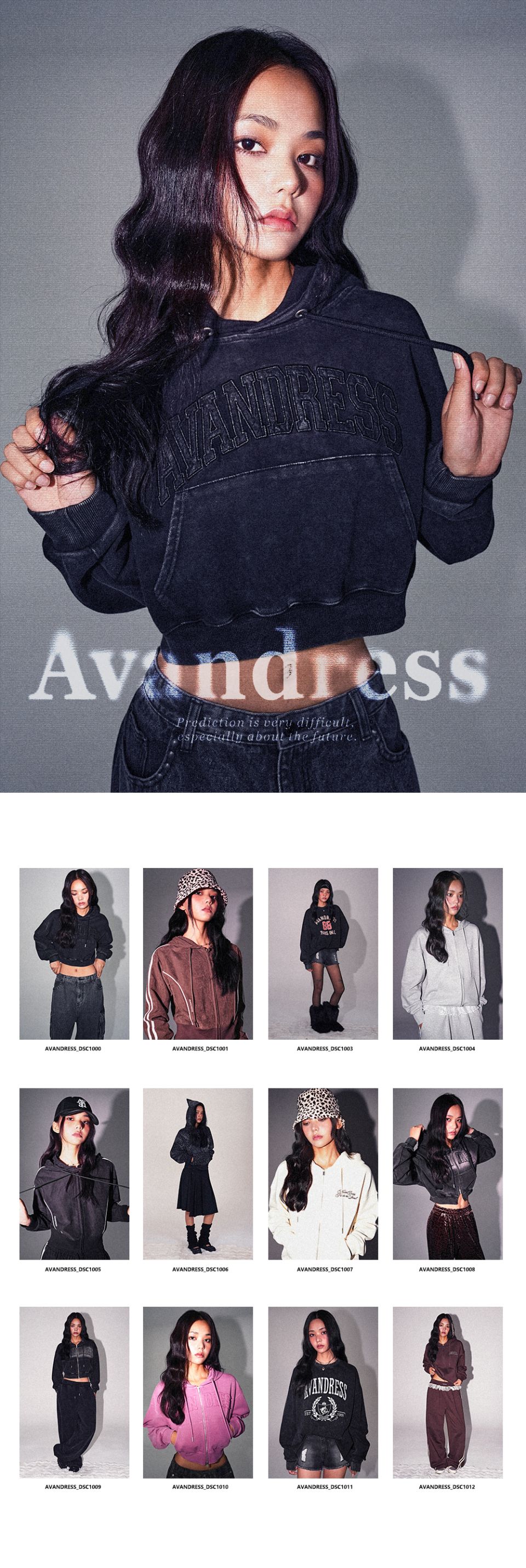 MUSINSA公式 | AVANDRESS Salt Applique Crop Hood Zip-up_2Colors