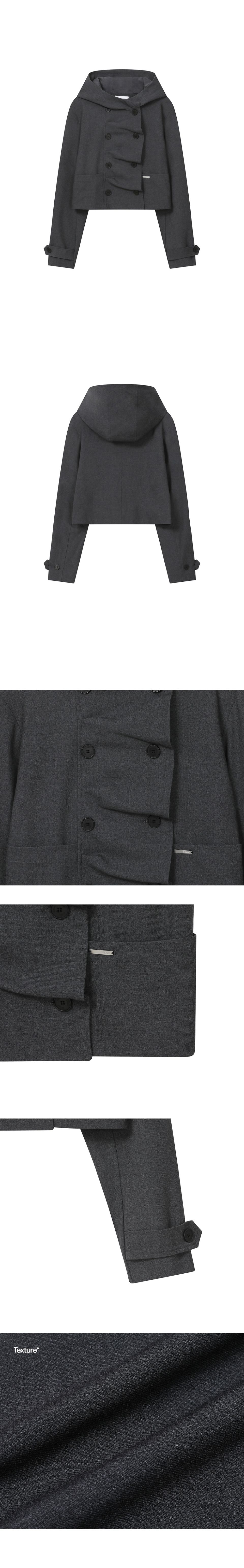 MUSINSA公式 | MISEKI SEOUL Cowl neck button Jacket CHARCOAL