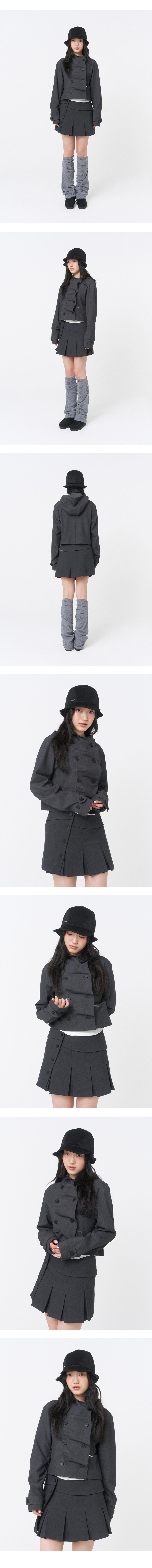 MUSINSA公式 | MISEKI SEOUL Cowl neck button Jacket CHARCOAL