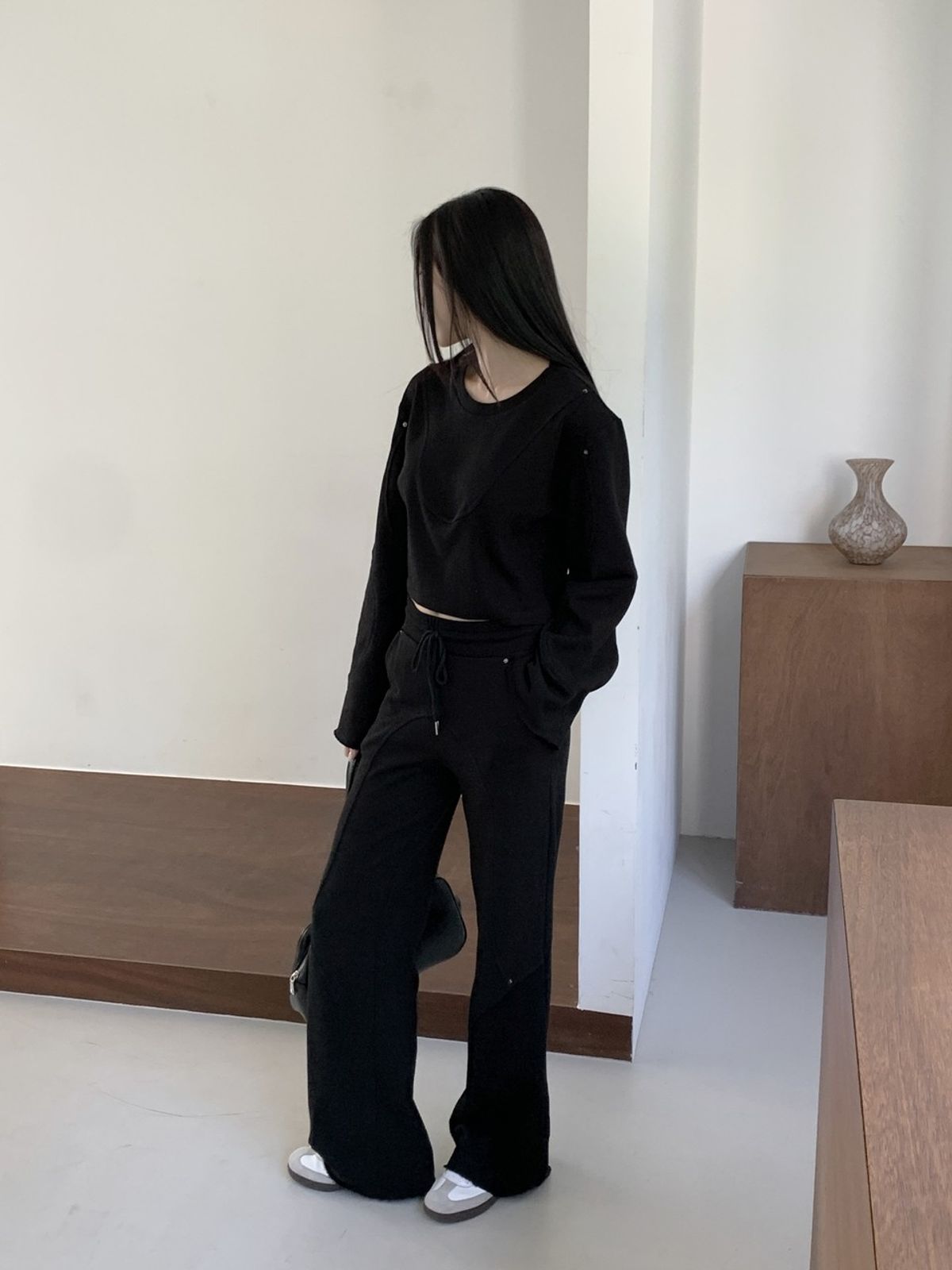 녹타브(NOCTAVE) 스웻 팬츠 블랙