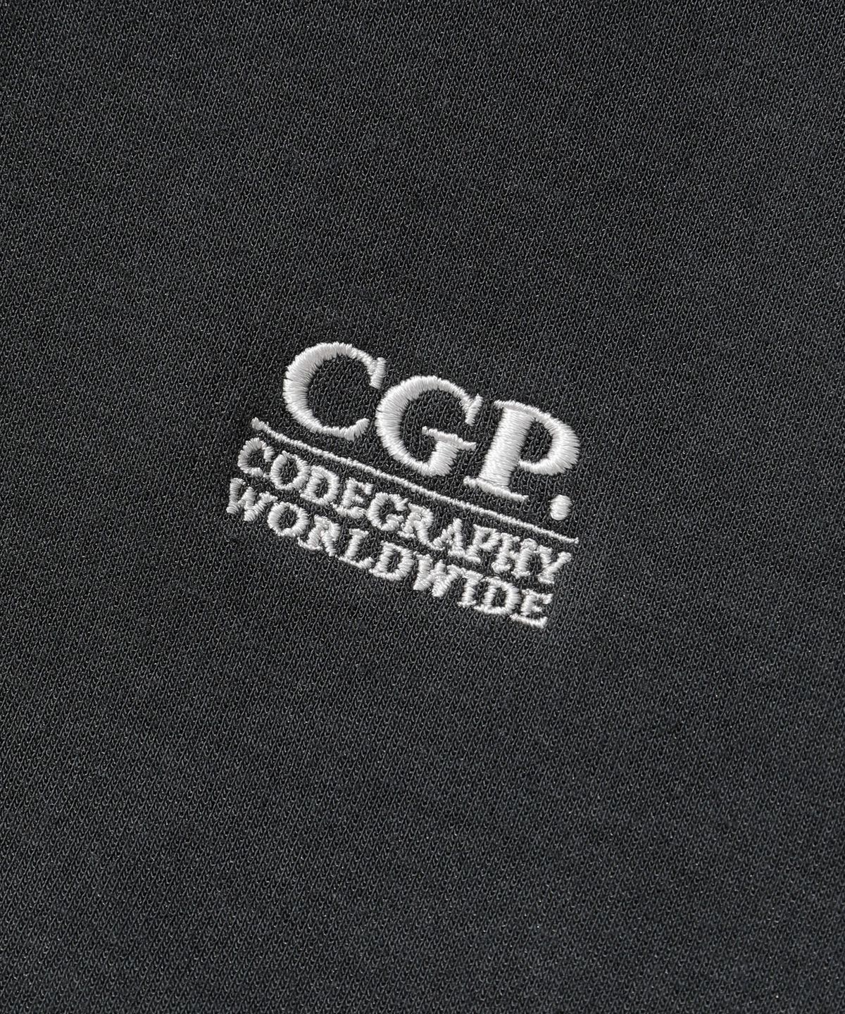 코드그라피(CGP) 스몰 스퀘어 로고 트랙 집업_차콜