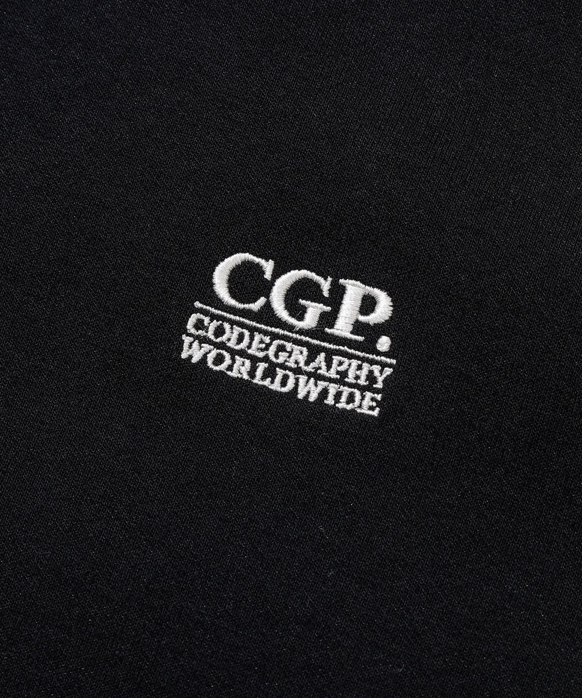 코드그라피(CGP) 스몰 스퀘어 로고 트랙 집업_블랙