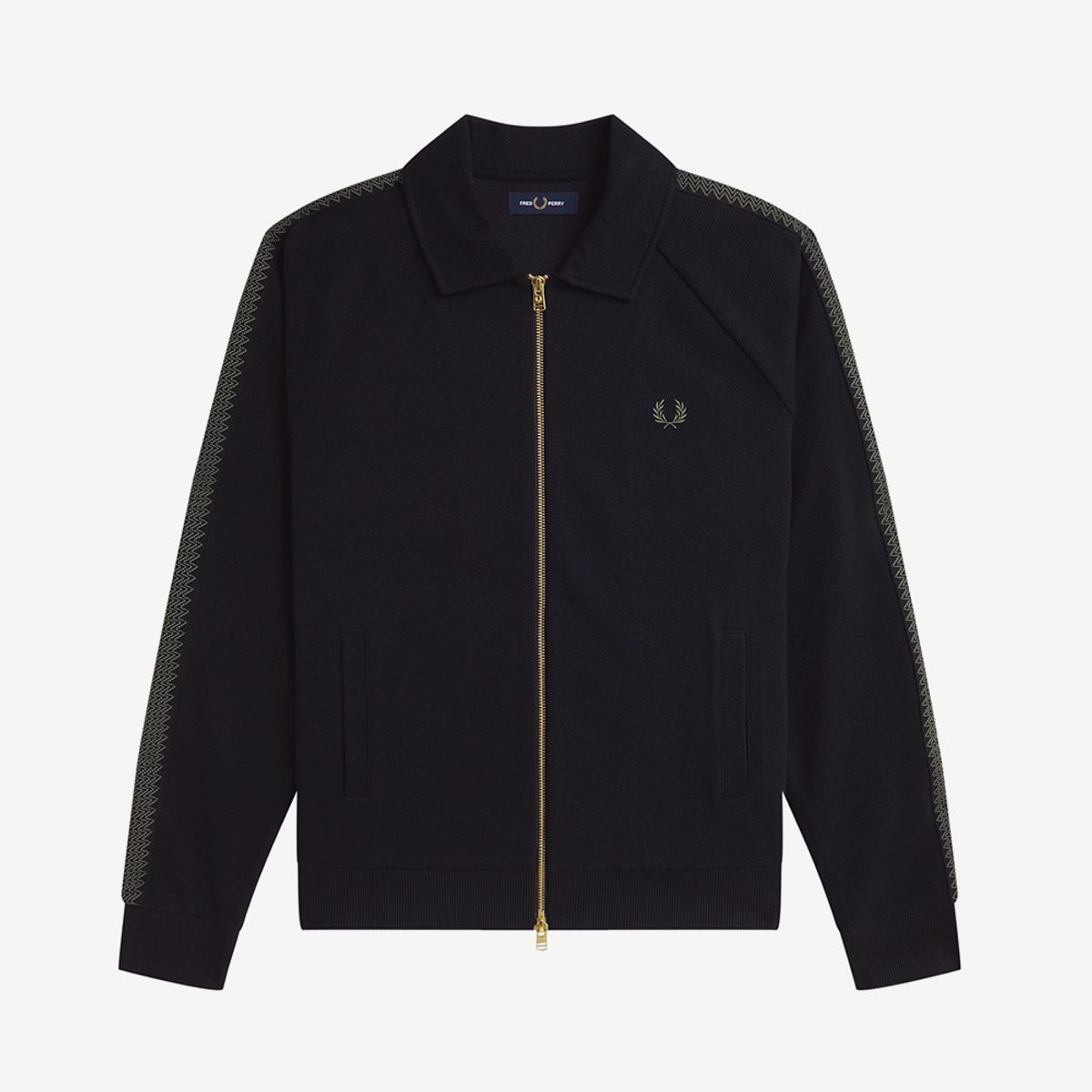 프레드페리(FRED PERRY) [Sharp] 테니스 그립 테잎 트랙 재킷 - 블랙 AFPM2531318-102