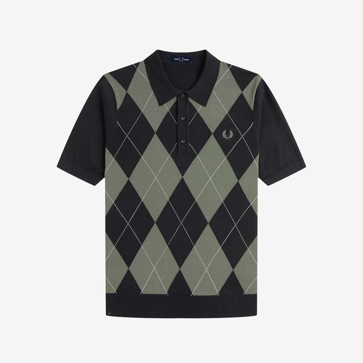프레드페리(FRED PERRY) [Sharp] 아가일 니트 셔츠 - 블랙 AFPM2531317-102
